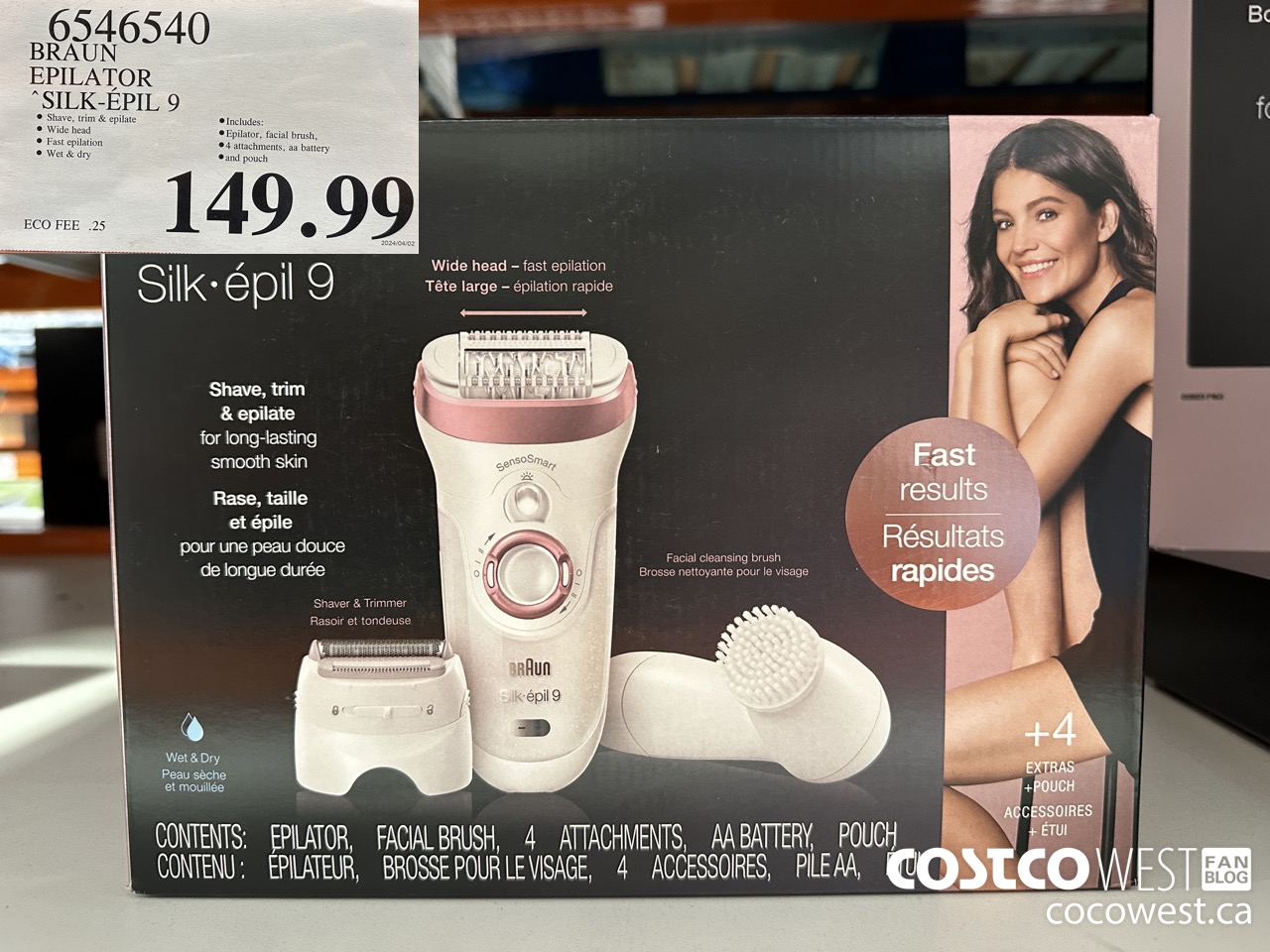 6546540 BRAUN EPILATOR SILK-EPIL 9 $149.99