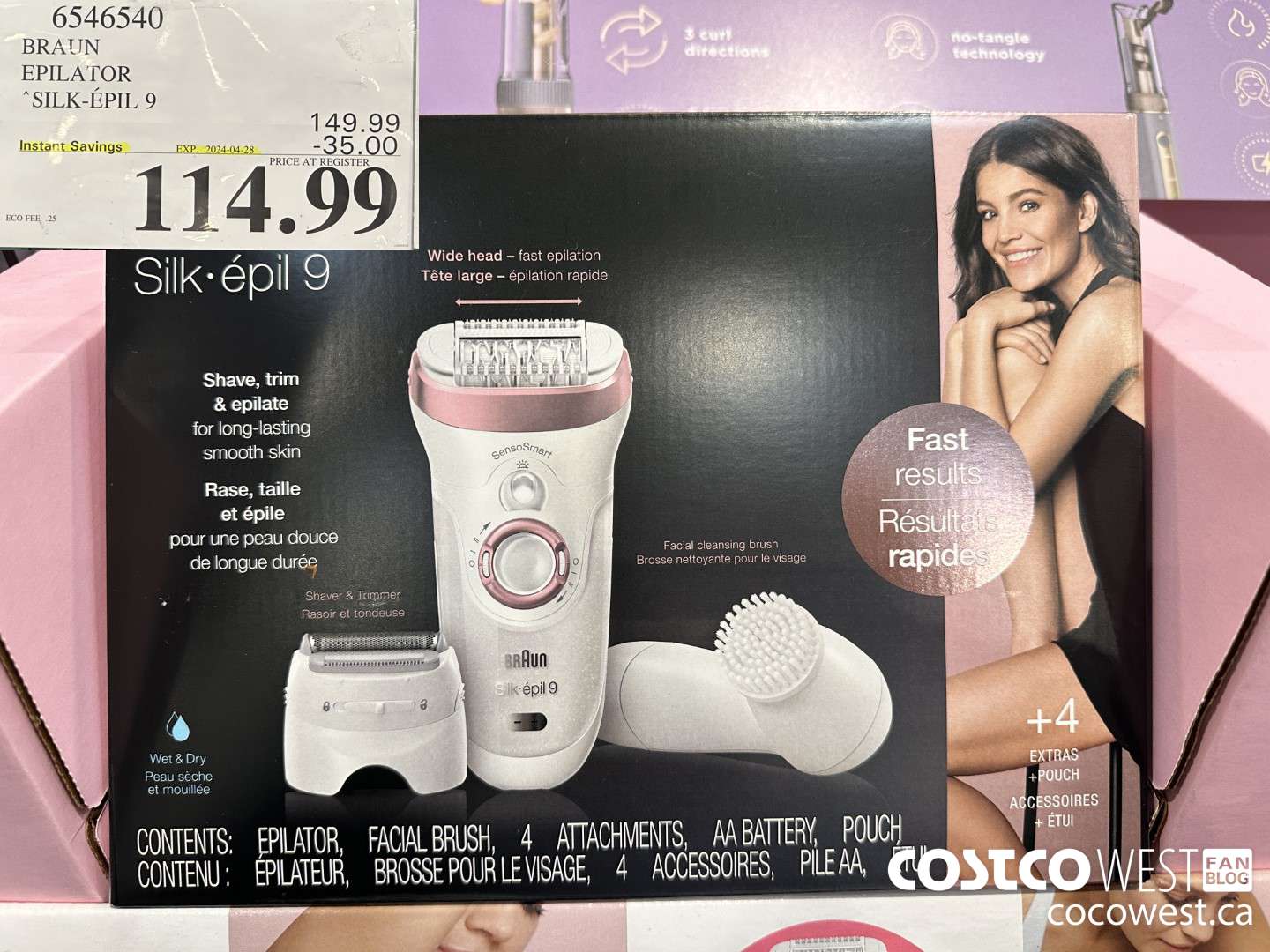 6546540 BRAUN EPILATOR SILK-EPIL 9 ($35.00 INSTANT SAVINGS EXPIRES ON 2024-04-28) $114.99