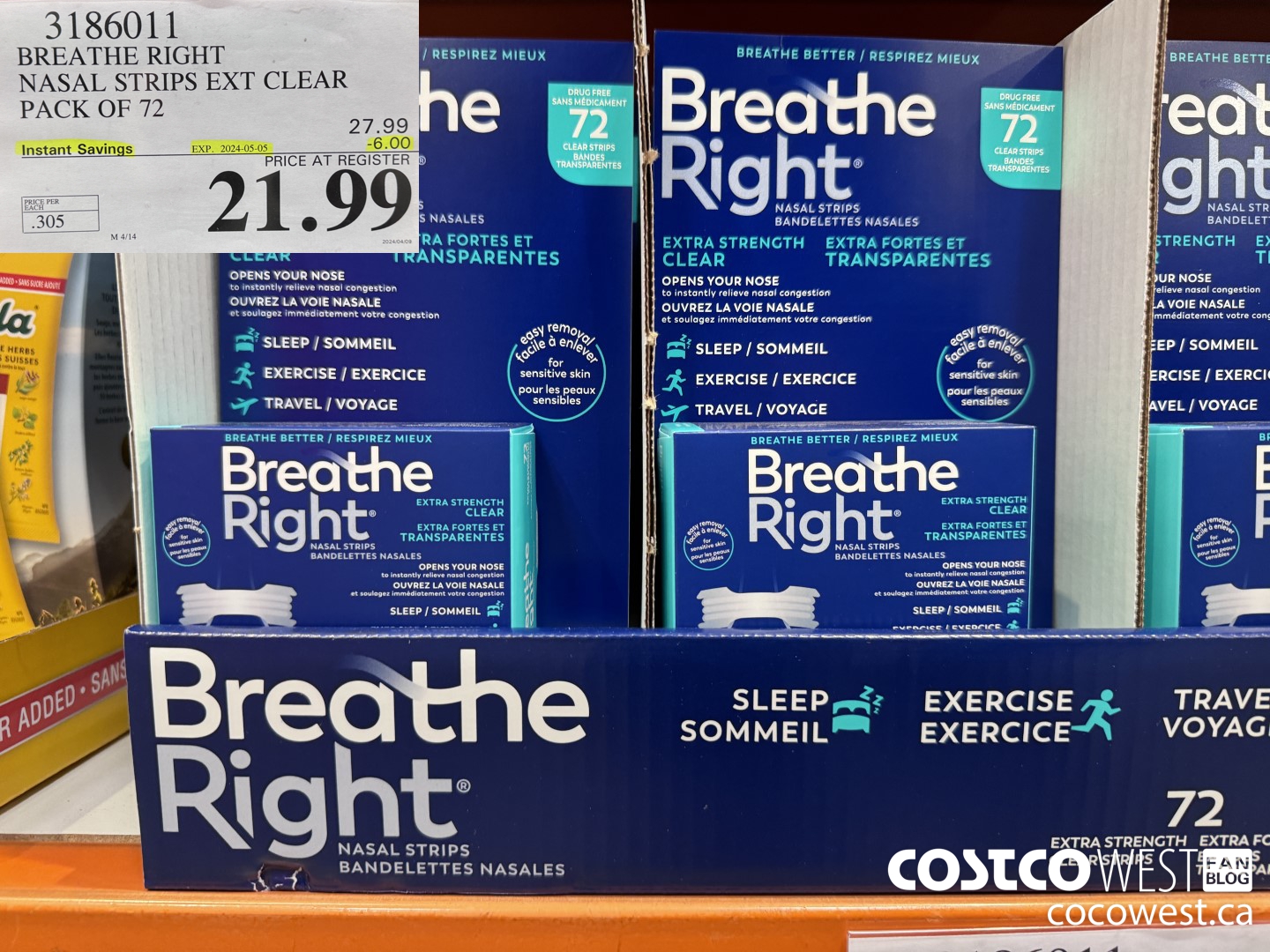 3186011 BREATHE RIGHT NASAL STRIPS EXT CLEAR PACK OF 72 ($6.00 INSTANT SAVINGS EXPIRES ON 2024-05-05) $21.99