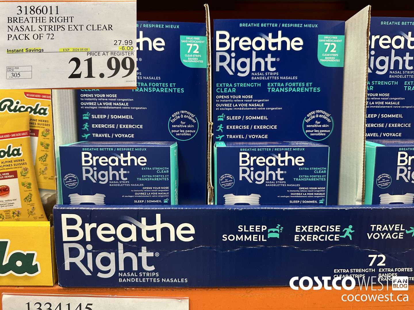 3186011 BREATHE RIGHT NASAL STRIPS EXT CLEAR PACK OF 72 ($6.00 INSTANT SAVINGS EXPIRES ON 2024-05-05) $21.99