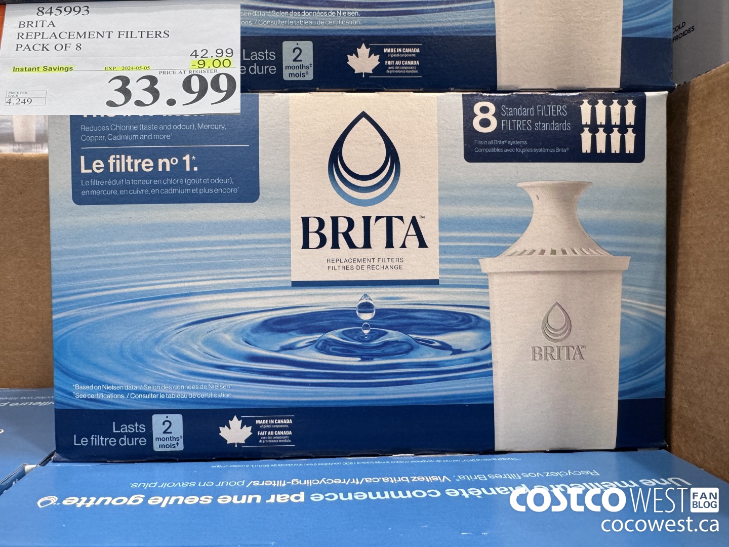 845993 BRITA REPLACEMENT FILTERS PACK OF 8 ($9.00 INSTANT SAVINGS EXPIRES ON 2024-05-05) $33.99