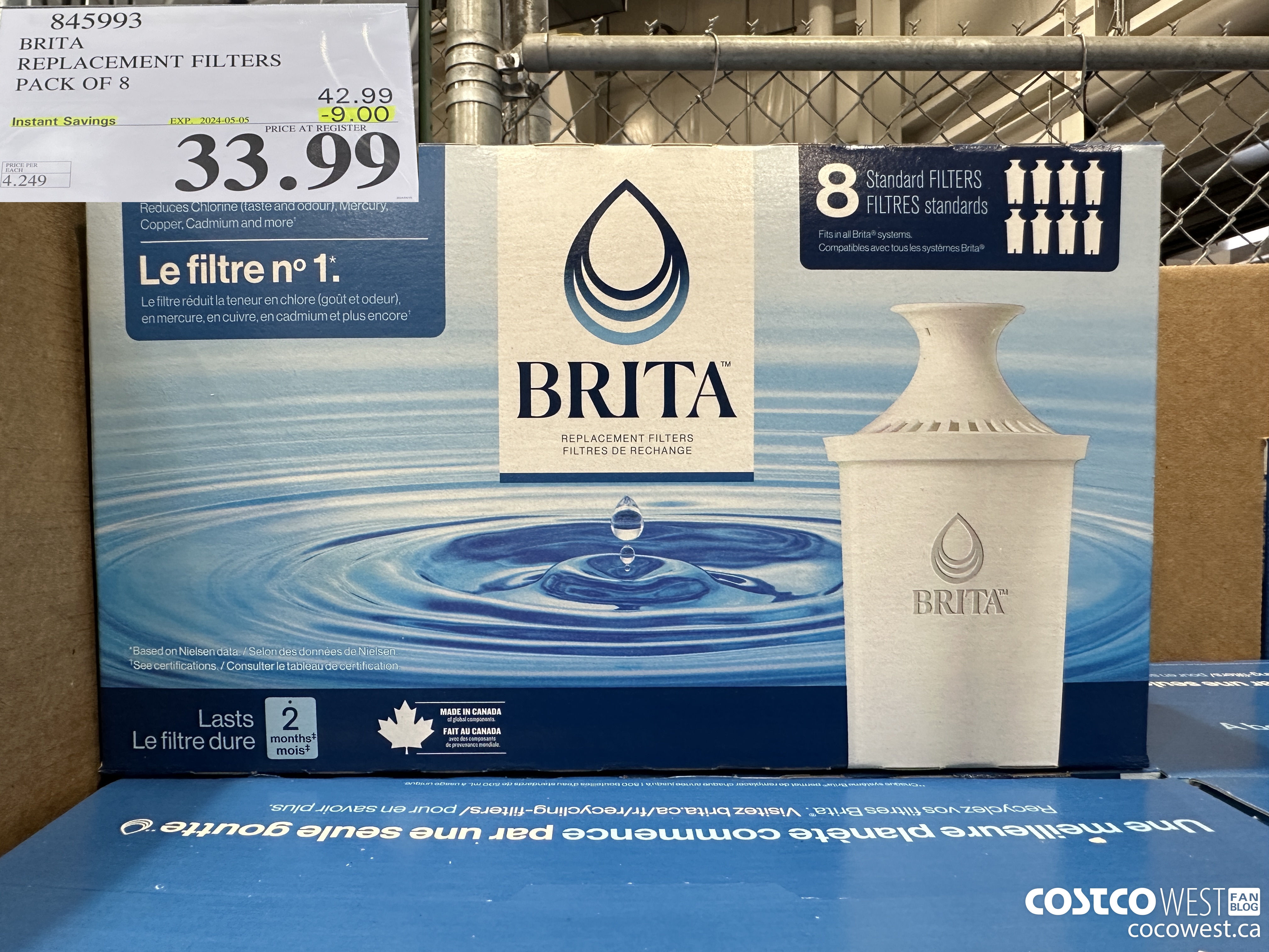 845993 BRITA REPLACEMENT FILTERS PACK OF 8 ($9.00 INSTANT SAVINGS EXPIRES ON 2024-05-05) $33.99