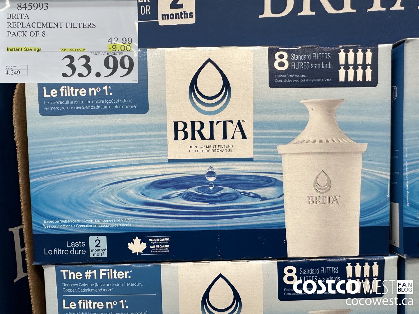 845993 BRITA REPLACEMENT FILTERS PACK OF 8 ($9.00 INSTANT SAVINGS EXPIRES ON 2024-05-05) $33.99