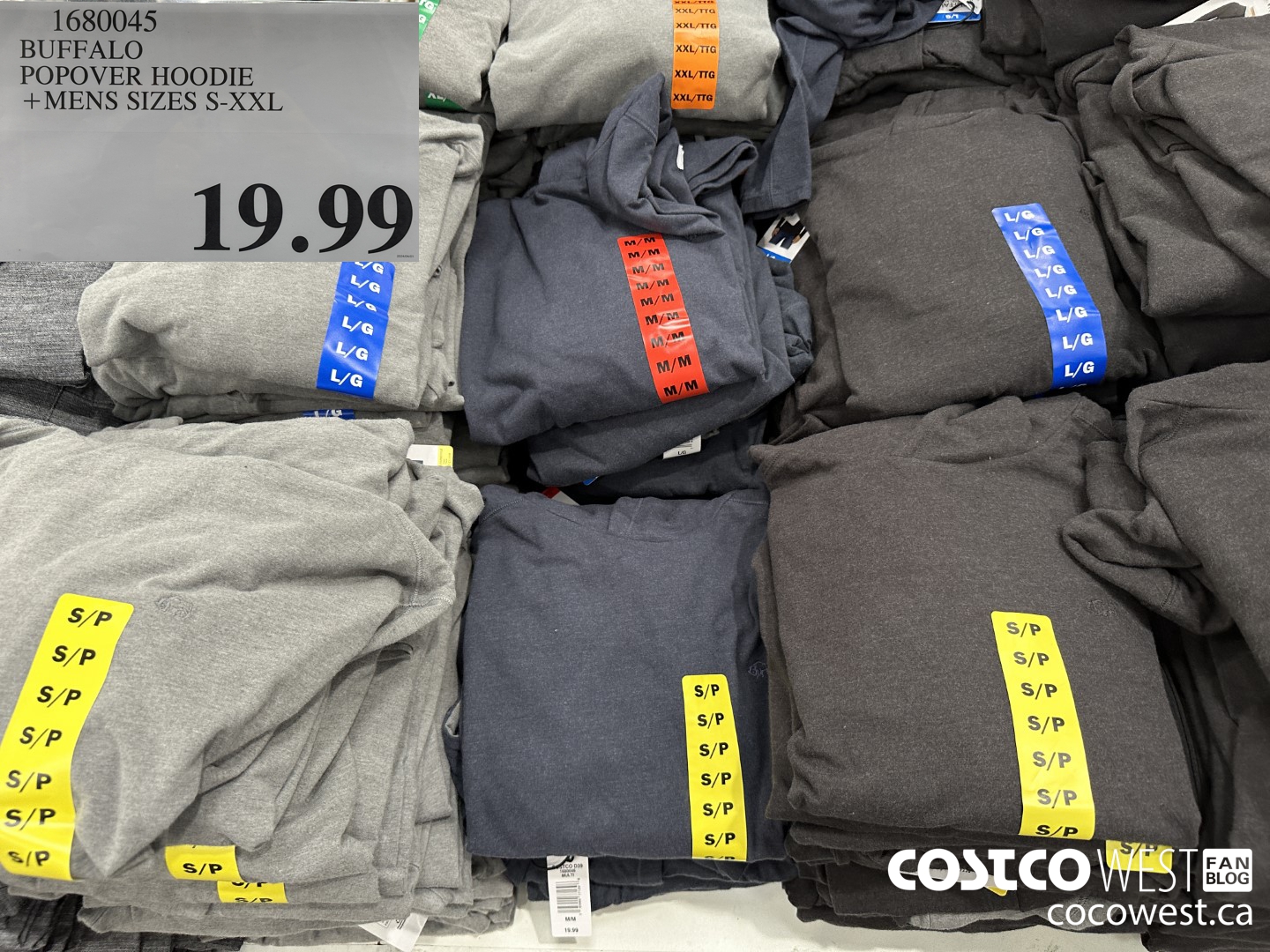 1680045 BUFFALO POPOVER HOODIE MENS SIZES S-XXL $19.99