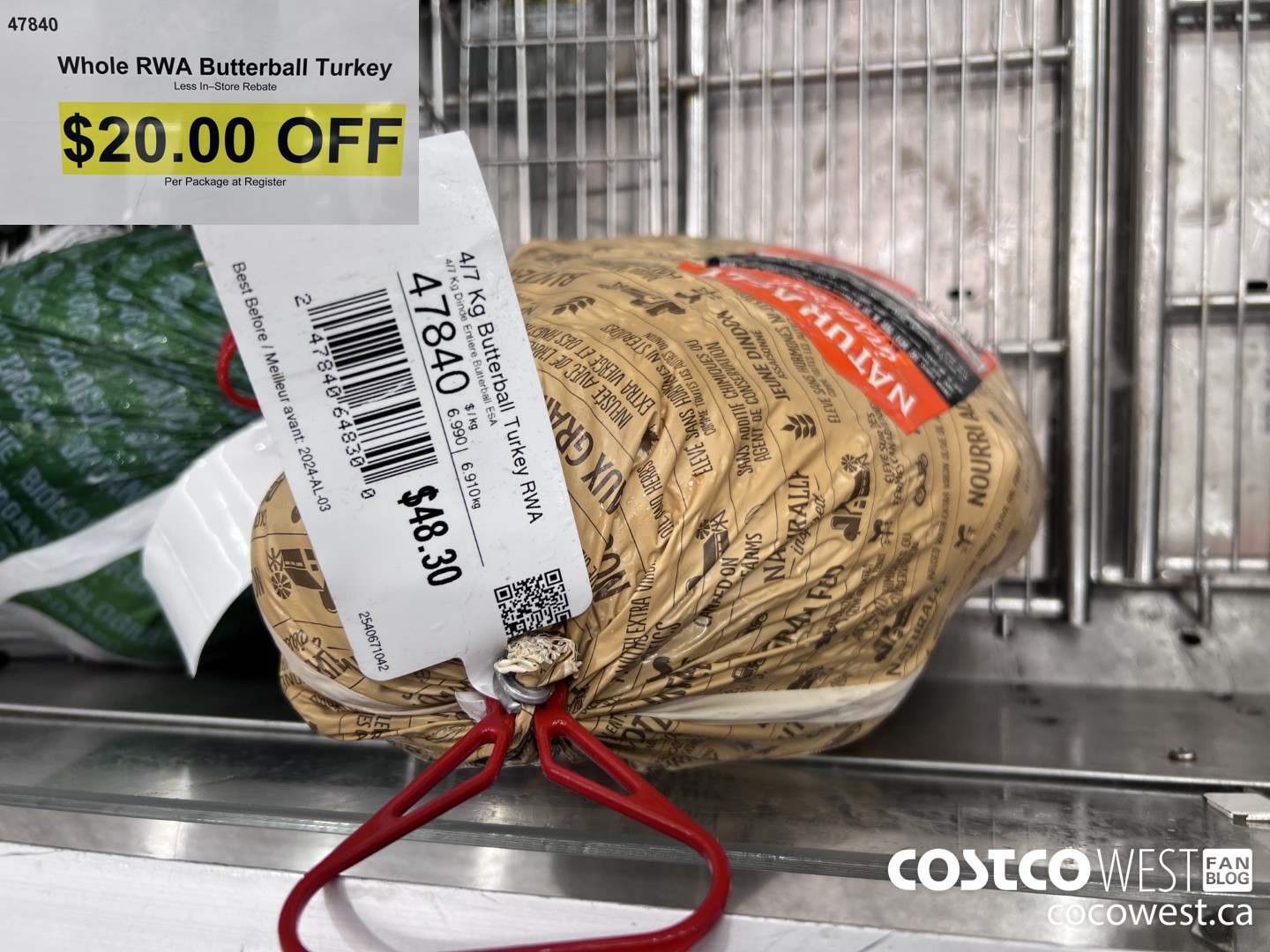 47840 BUTTERBALL WHOLE TURKEY (RWA) ($20.00 INSTANT SAVINGS)