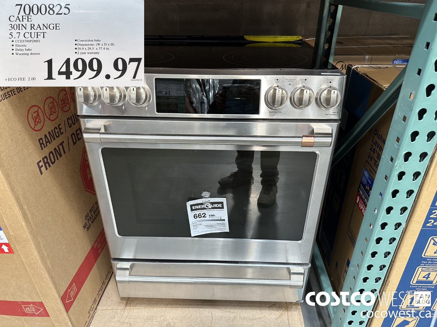7000825 CAFE 30IN RANGE 5.7 CUFT $1499.97