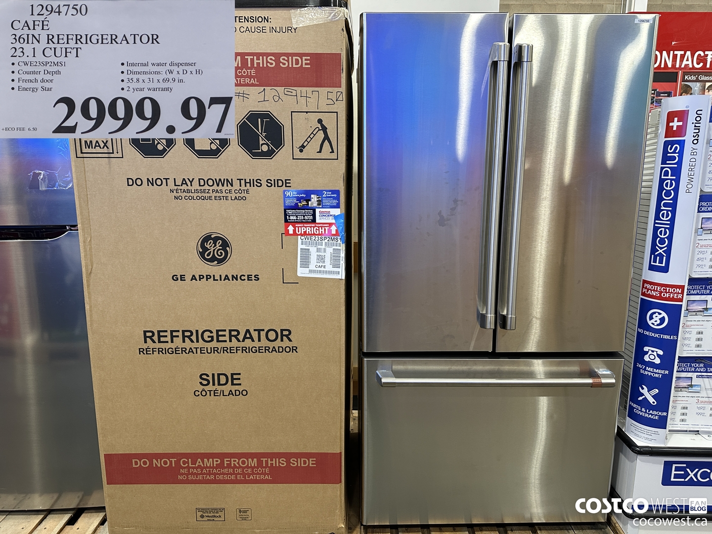 1294750 CAFE 36IN REFRIGERATOR 23.1 CUFT $2999.97