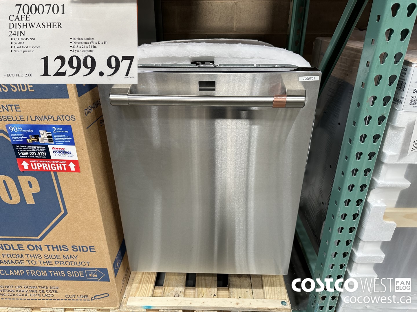 7000701 CAFE DISHWASHER 24IN $1299.97