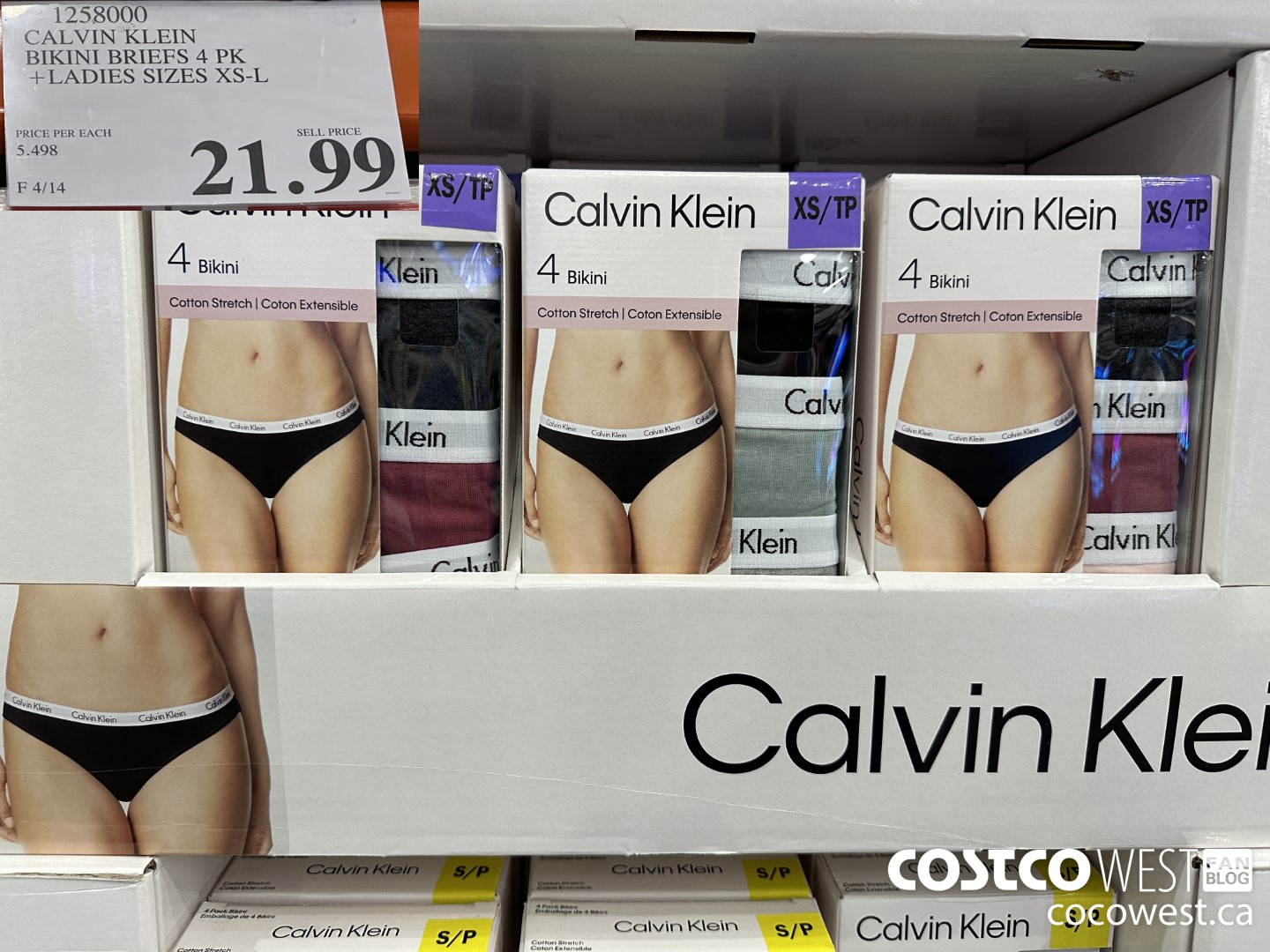 1258000 CALVIN KLEIN BIKINI 4PK LADIES SIZES XS-L $21.99
