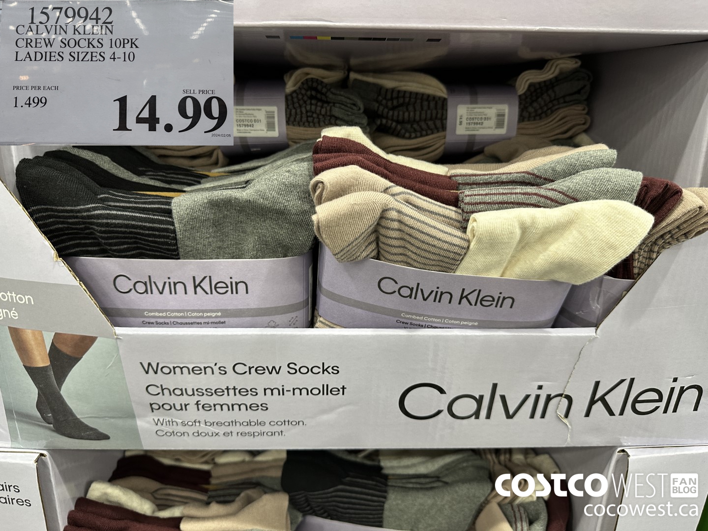 1579942 CALVIN KLEIN CREW SOCK 10PK LADIES SIZES 4-10 $14.99