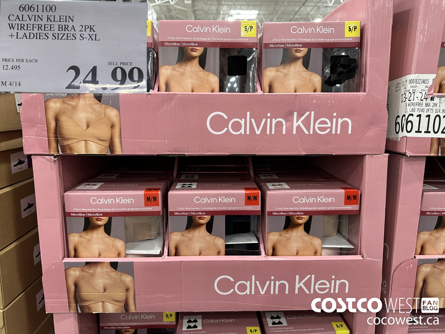 6061100 CALVIN KLEIN WIREFREE BRA 2PK LADIES SIZES S-XL $24.99
