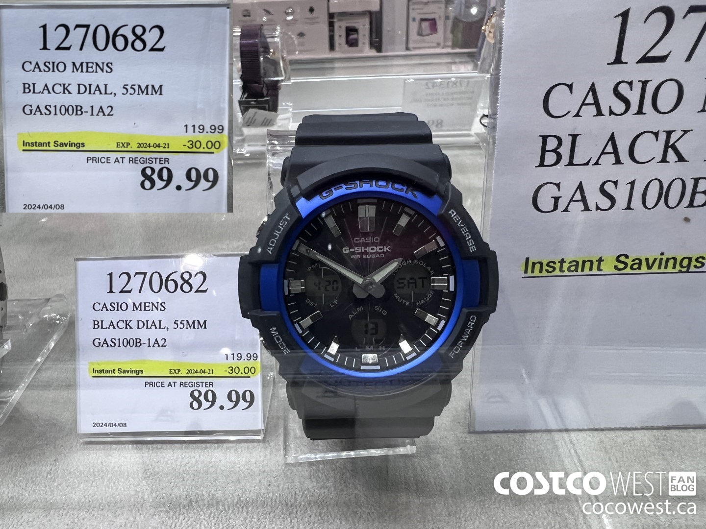 1270682 CASIO MENS BLACK DIAL, 55MM GAS100B-1A2 ($30.00 INSTANT SAVINGS EXPIRES ON 2024-04-21) $89.99