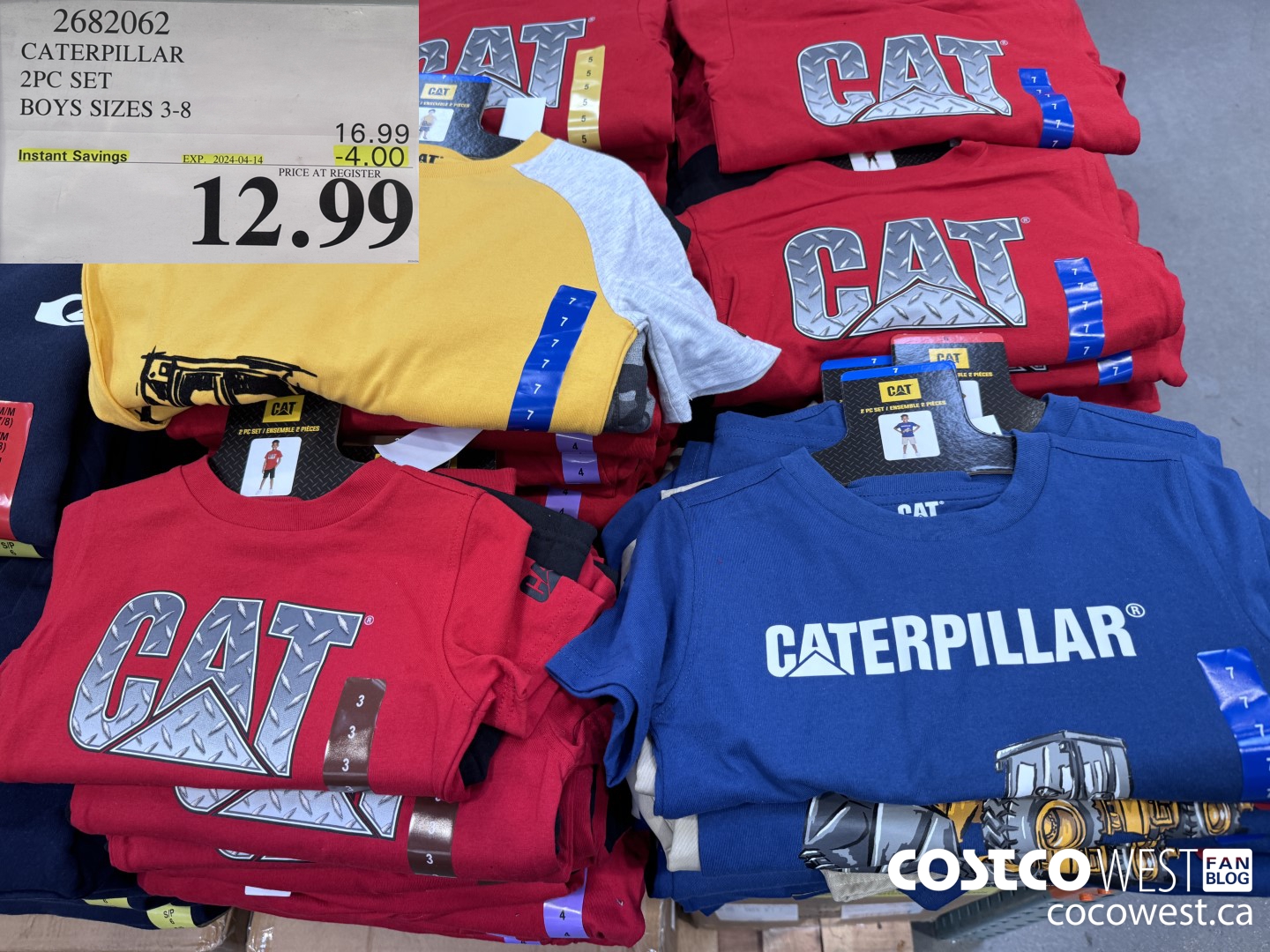 2682062 CATERPILLAR 2PC SET BOYS SIZES 3-8 ($4.00 INSTANT SAVINGS EXPIRES ON 2024-04-14) $12.99