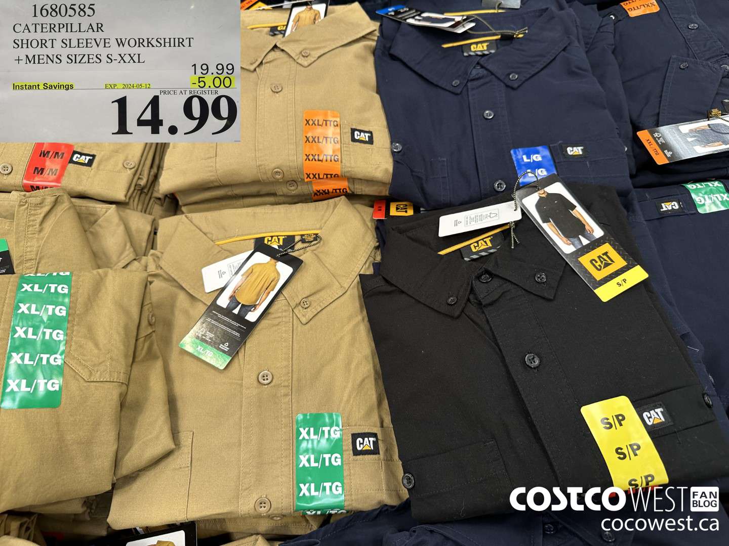 1680585 CATERPILLAR SHORT SLEEVE WORKSHIRT MENS SIZES S-XXL ($5.00 INSTANT SAVINGS EXPIRES ON 2024-05-12) $14.99
