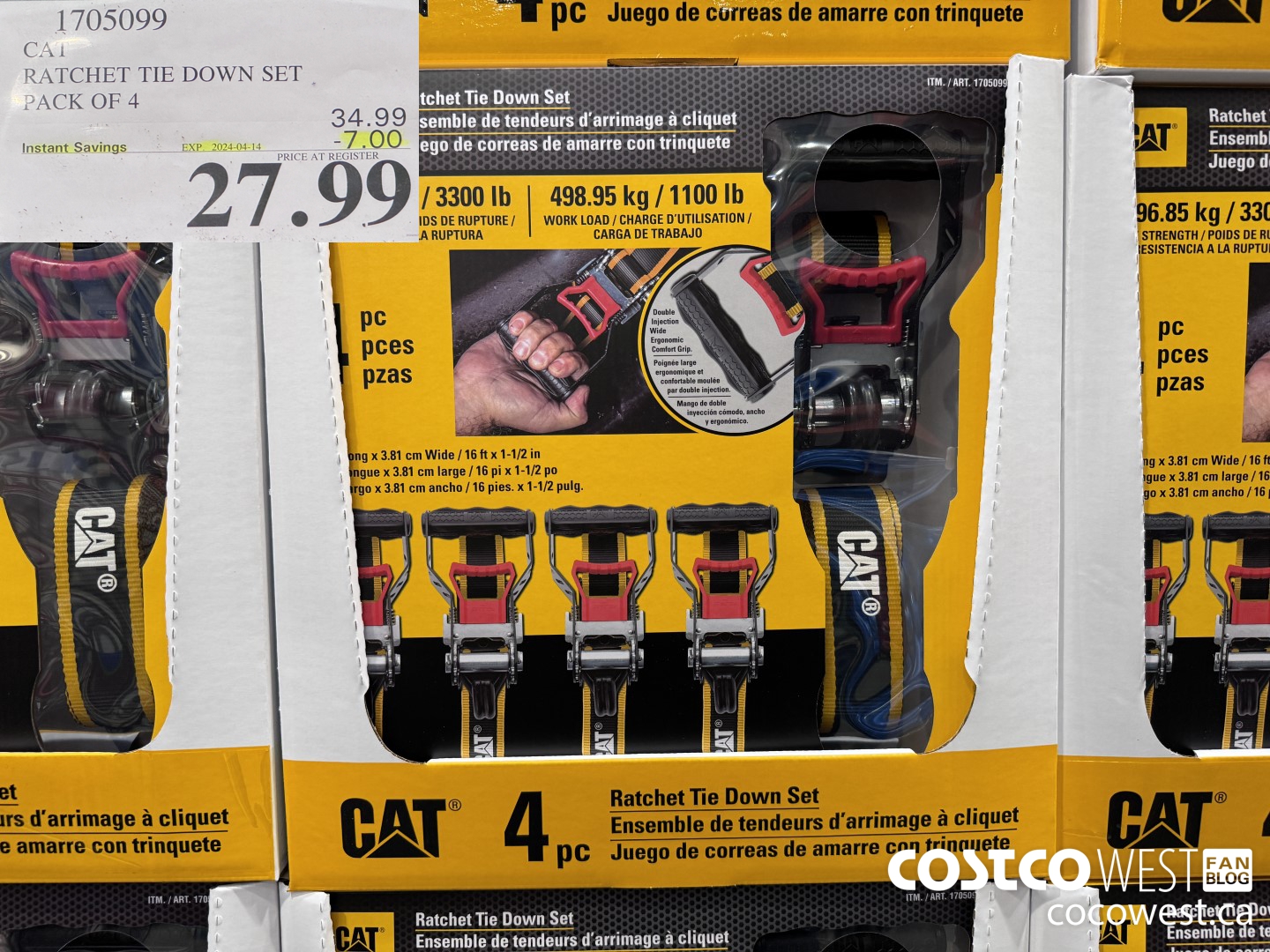 1705099 CAT RATCHET TIE DOWN SET PACK OF 4 ($7.00 INSTANT SAVINGS EXPIRES ON 2024-04-14) $27.99