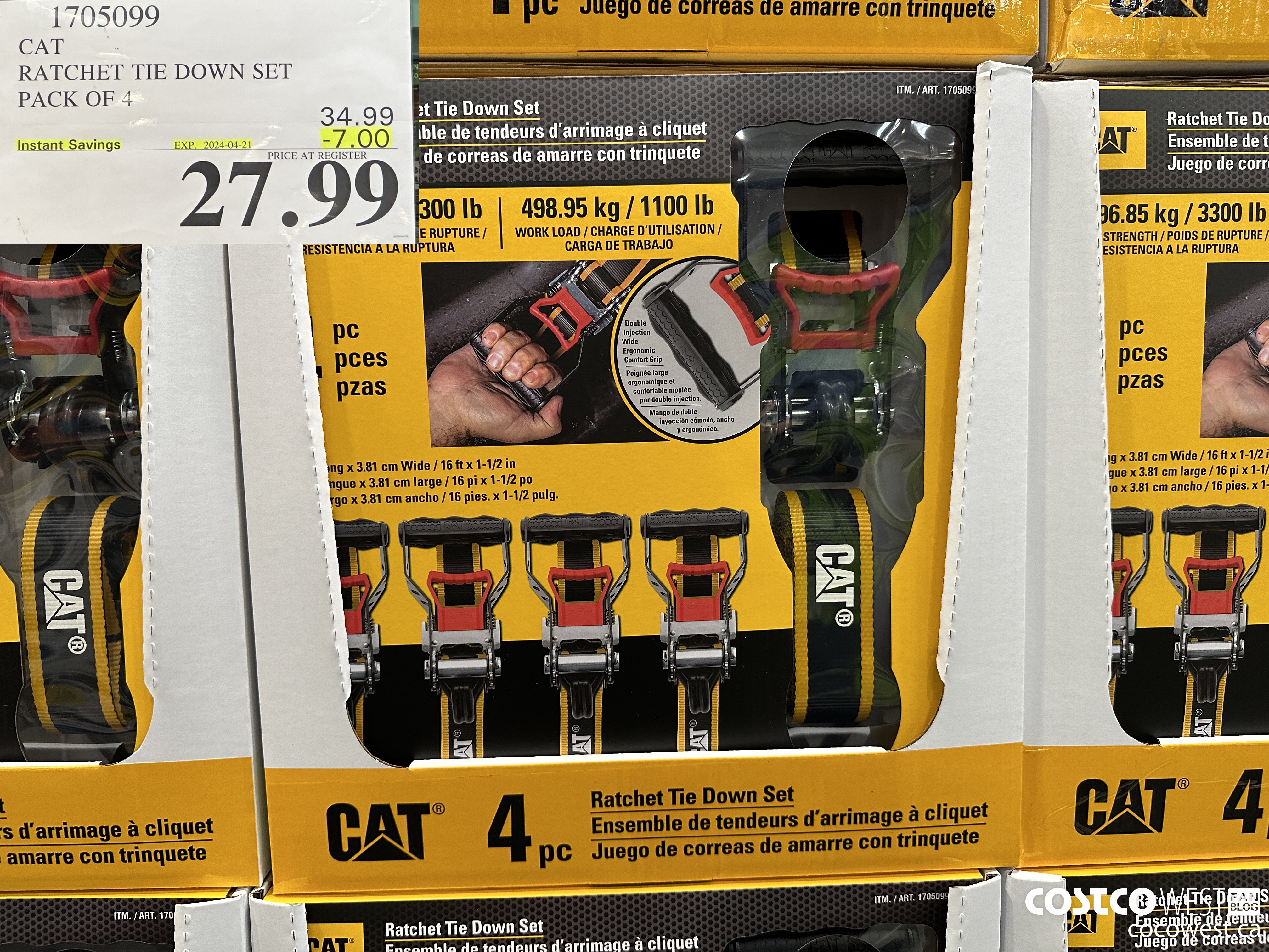 1705099 CAT RATCHET TIE DOWN SET PACK OF 4 ($7.00 INSTANT SAVINGS EXPIRES ON 2024-04-21) $27.99