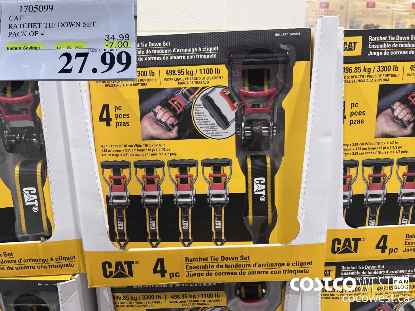1705099 CAT RATCHET TIE DOWN SET PACK OF 4 ($7.00 INSTANT SAVINGS EXPIRES ON 2024-04-28) $27.99