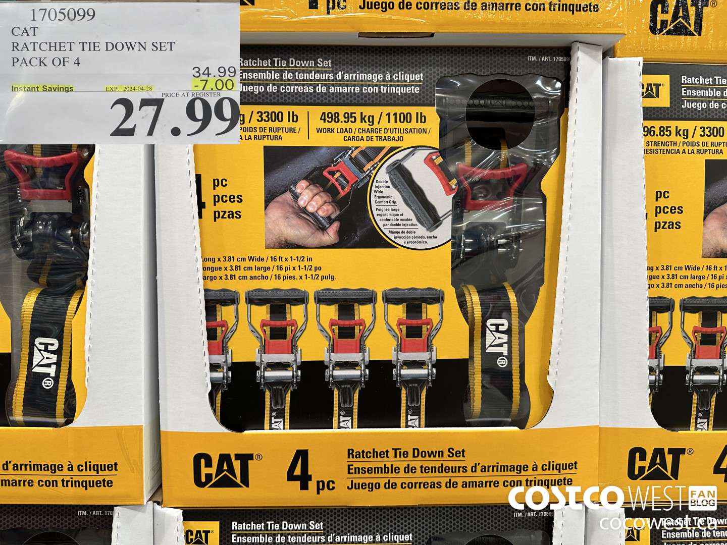 1705099 CAT RATCHET TIE DOWN SET PACK OF 4 ($7.00 INSTANT SAVINGS EXPIRES ON 2024-04-28) $27.99