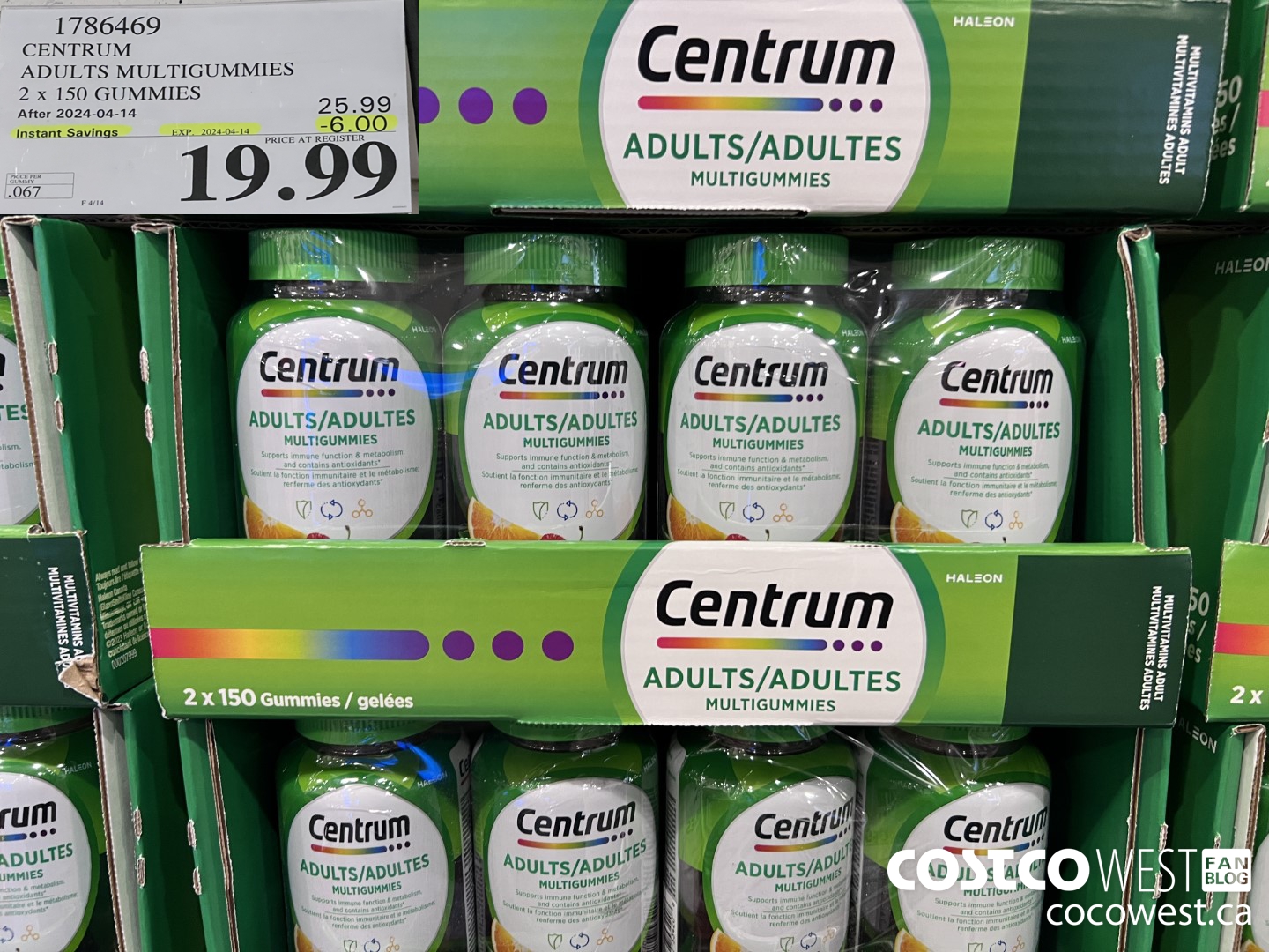 1786469 CENTRUM ADULTS MULTIGUMMIES 2 X 150 GUMMIES ($6.00 INSTANT SAVINGS EXPIRES ON 2024-04-14) $19.99