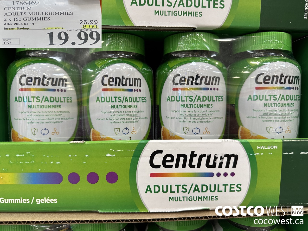 1786469 CENTRUM ADULTS MULTIGUMMIES 2 X 150 GUMMIES ($6.00 INSTANT SAVINGS EXPIRES ON 2024-04-14) $19.99