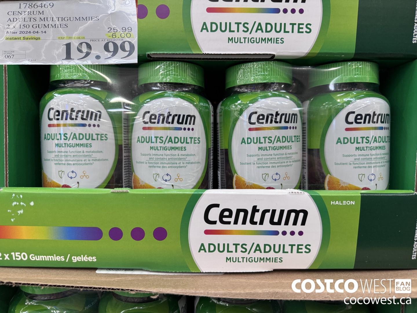1786469 CENTRUM ADULTS MULTIGUMMIES 2 X 150 GUMMIES ($6.00 INSTANT SAVINGS EXPIRES ON 2024-04-14) $19.99