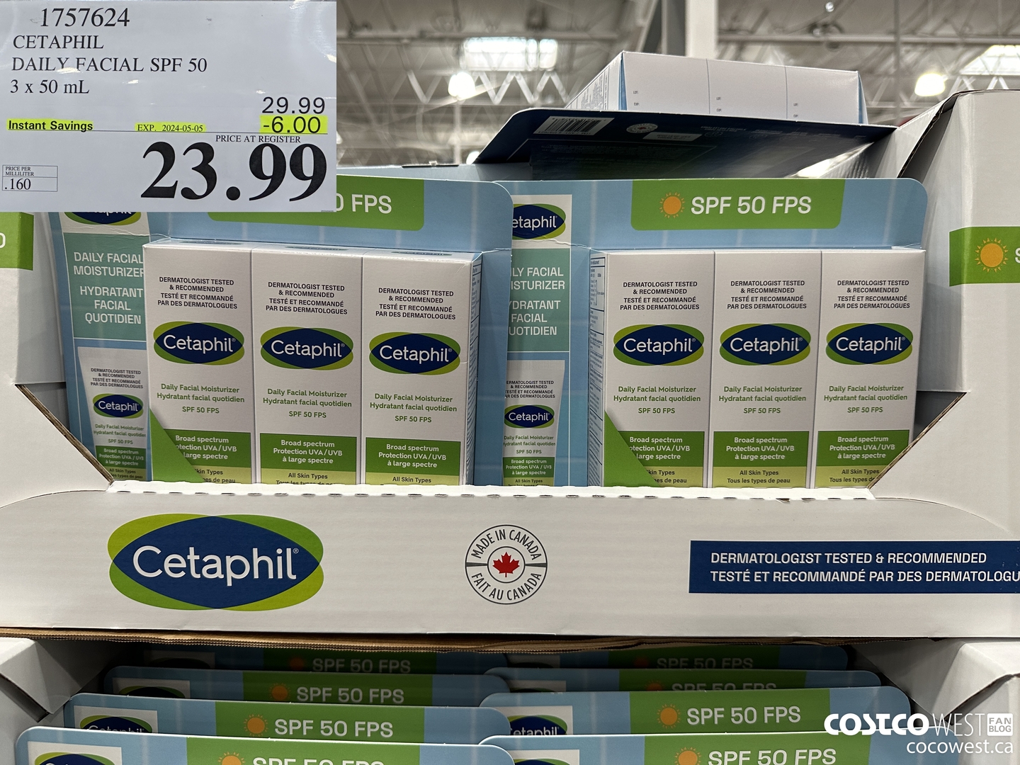 1757624 CETAPHIL DAILY FACIAL SPF 50 3 X 50ML ($6.00 INSTANT SAVINGS EXPIRES ON 2024-05-05) $23.99