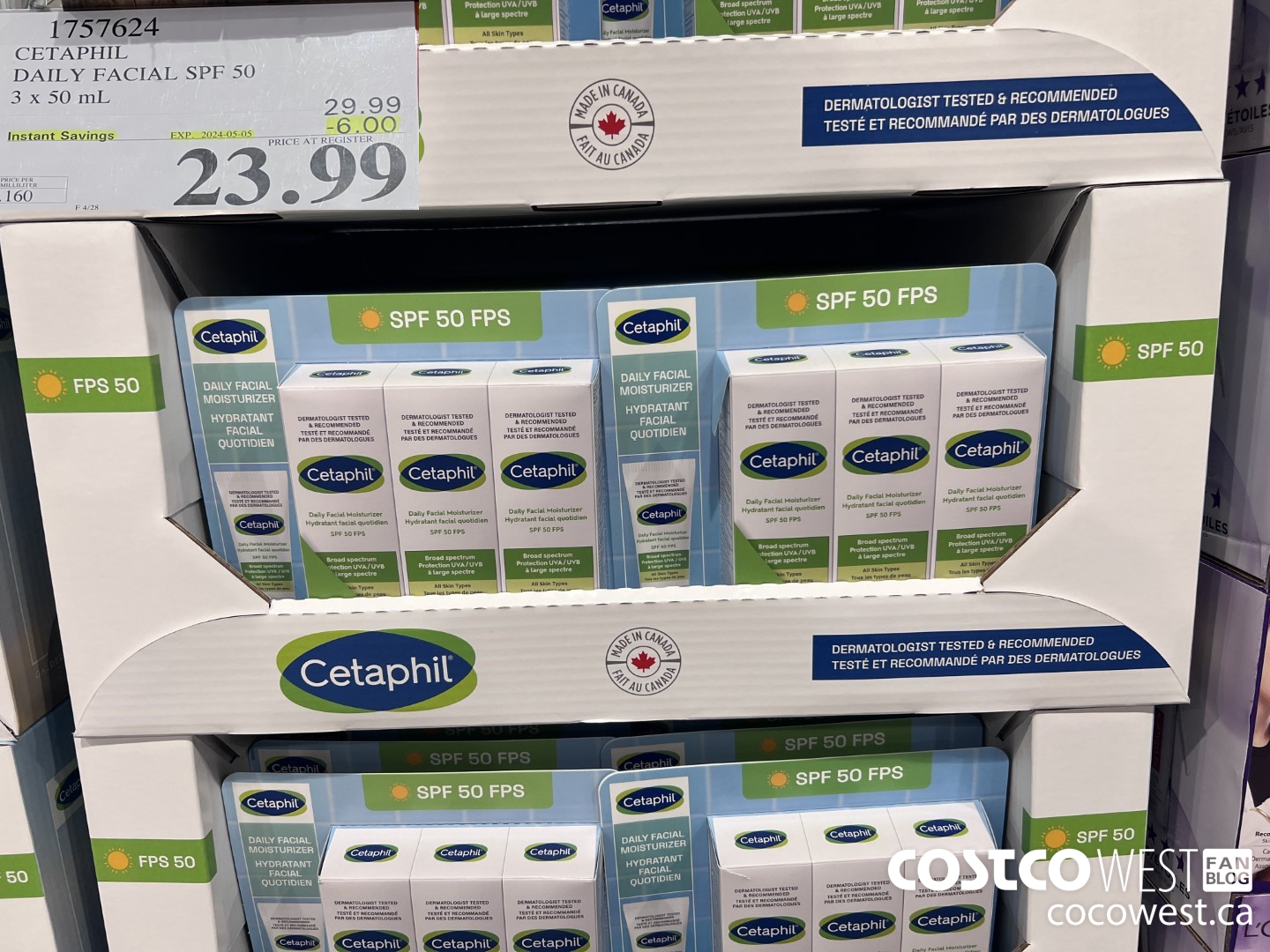 1757624 CETAPHIL DAILY FACIAL SPF 50 3 X 50ML ($6.00 INSTANT SAVINGS EXPIRES ON 2024-05-05) $23.99