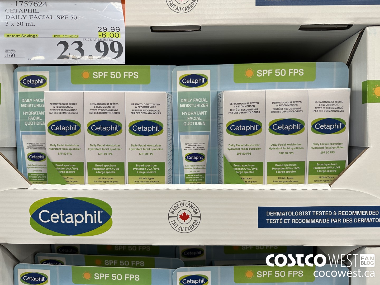 1757624 CETAPHIL DAILY FACIAL SPF 50 3 X 50ML ($6.00 INSTANT SAVINGS EXPIRES ON 2024-05-05) $23.99