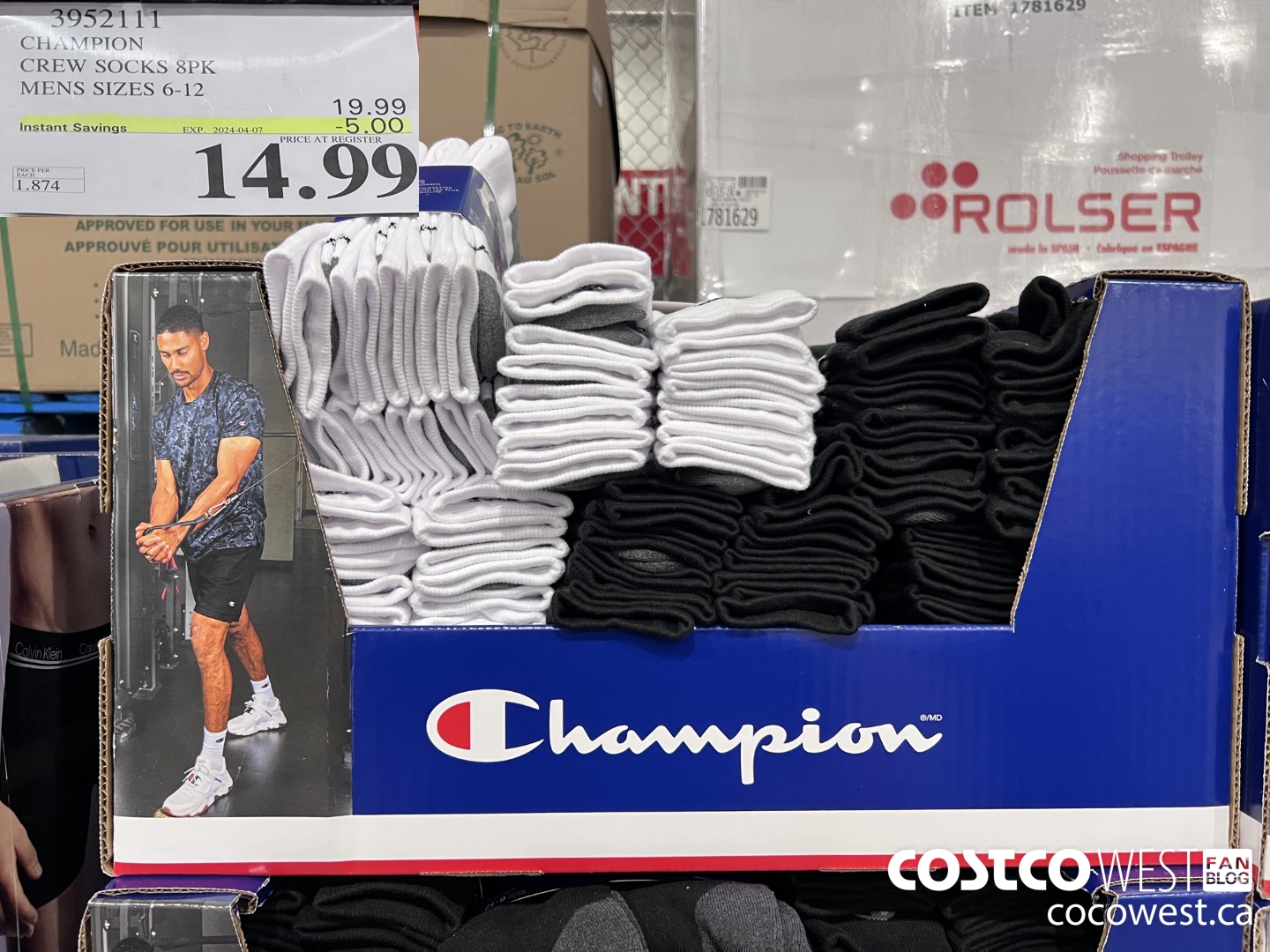 3952111 CHAMPION CREW SOCKS 8PK MENS SIZES 6-12 ($5.00 INSTANT SAVINGS EXPIRES ON 2024-04-07) $14.99