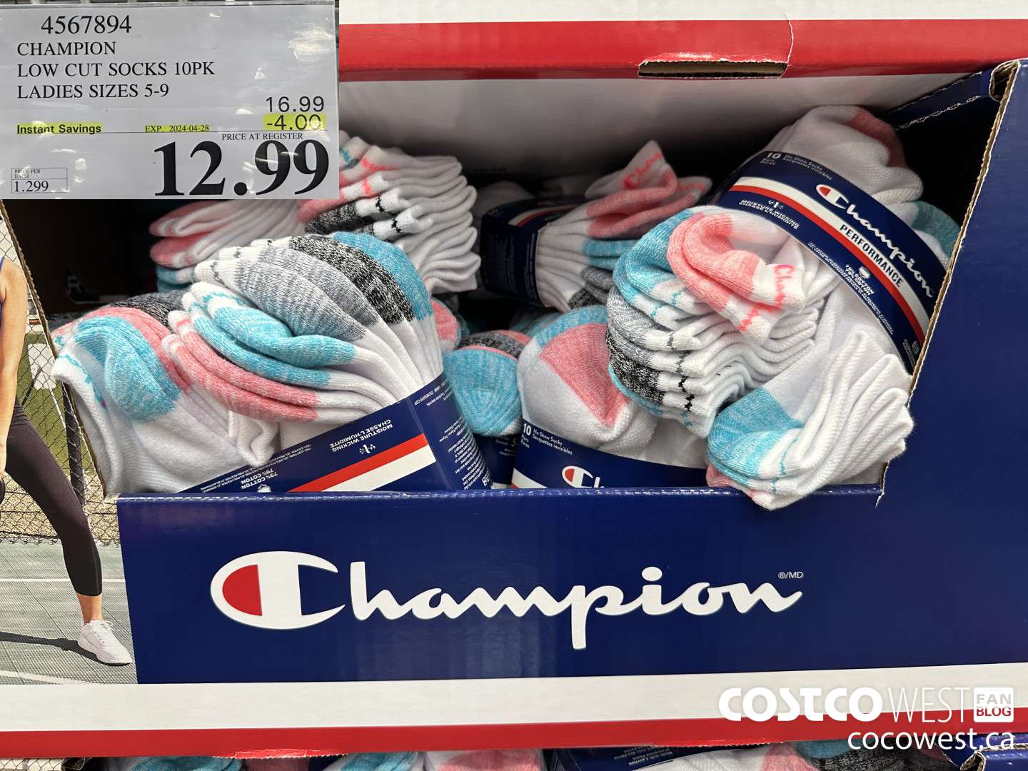 4567894 CHAMPION LOW CUT SOCKS 10PK LADIES SIZES 5-9 ($4.00 INSTANT SAVINGS EXPIRES ON 2024-04-28) $12.99