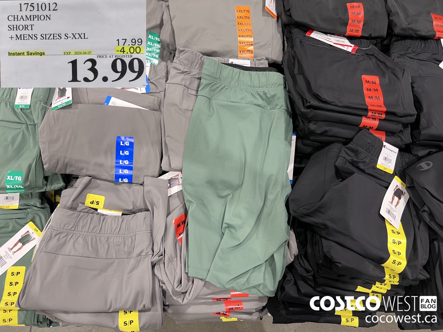 1751012 CHAMPION SHORT MENS SIZES S-XXL ($4.00 INSTANT SAVINGS EXPIRES ON 2024-04-07) $13.99