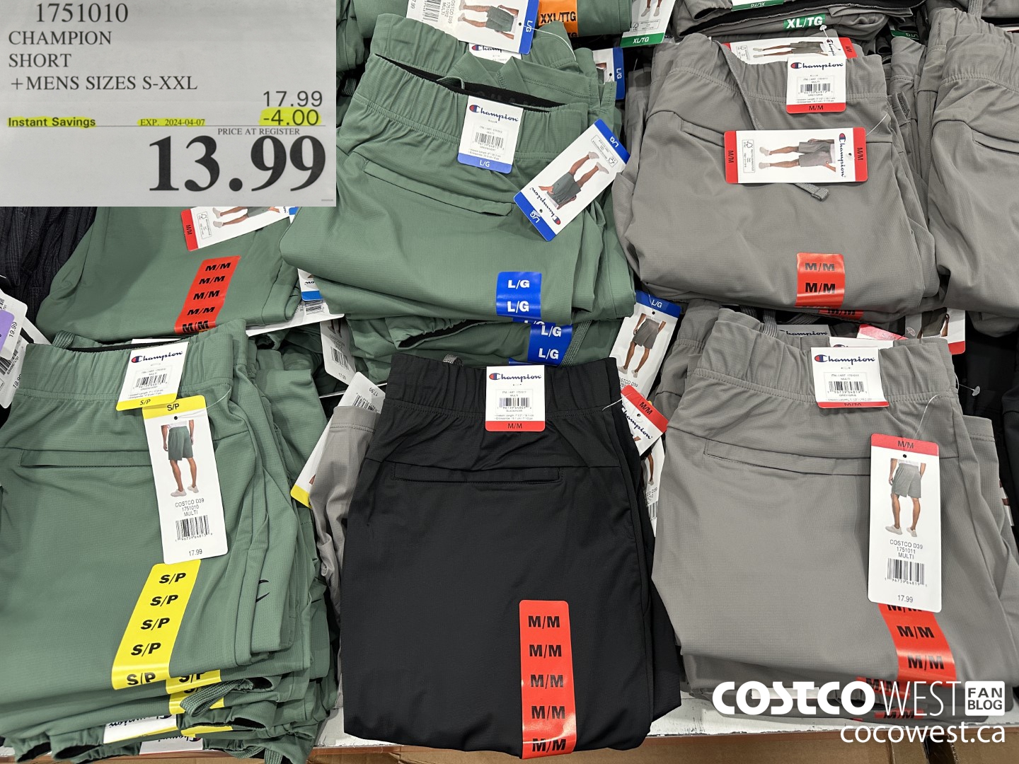 1751010 CHAMPION SHORT MENS SIZES S-XXL ($4.00 INSTANT SAVINGS EXPIRES ON 2024-04-07) $13.99