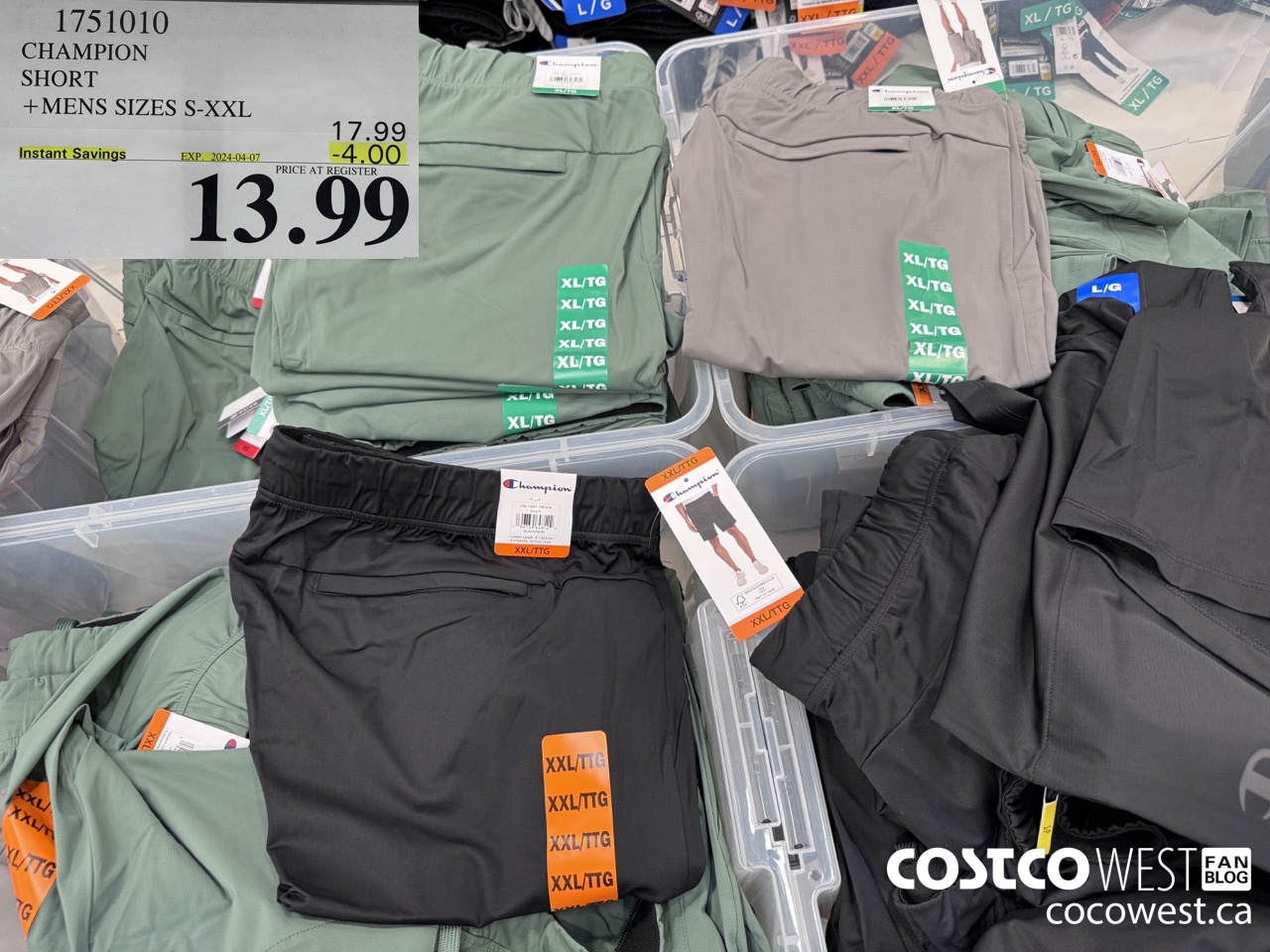 1751010 CHAMPION SHORT MENS SIZES S-XXL ($4.00 INSTANT SAVINGS EXPIRES ON 2024-04-07) $13.99