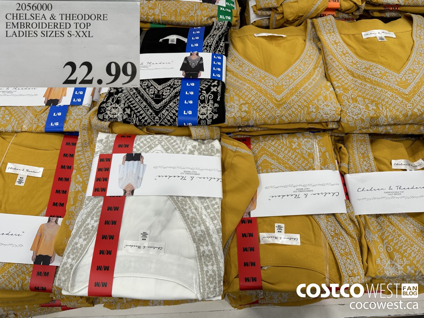 2056000 CHELSEA & THEODORE EMBROIDERED TOP LADIES SIZES S-XXL $22.99