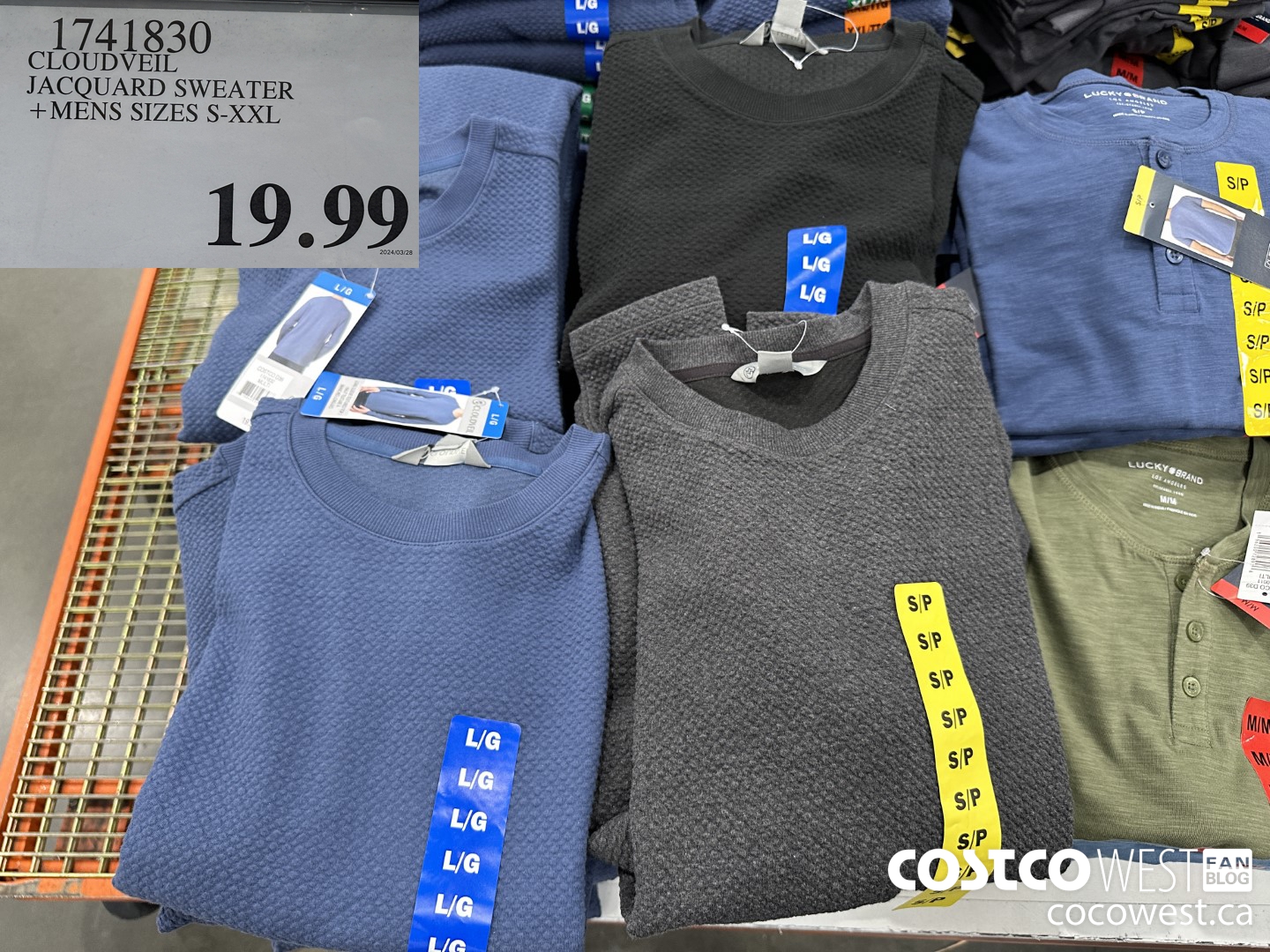 1741830 CLOUDVEIL JACQUARD SWEATER MENS SIZES S-XXL $19.99