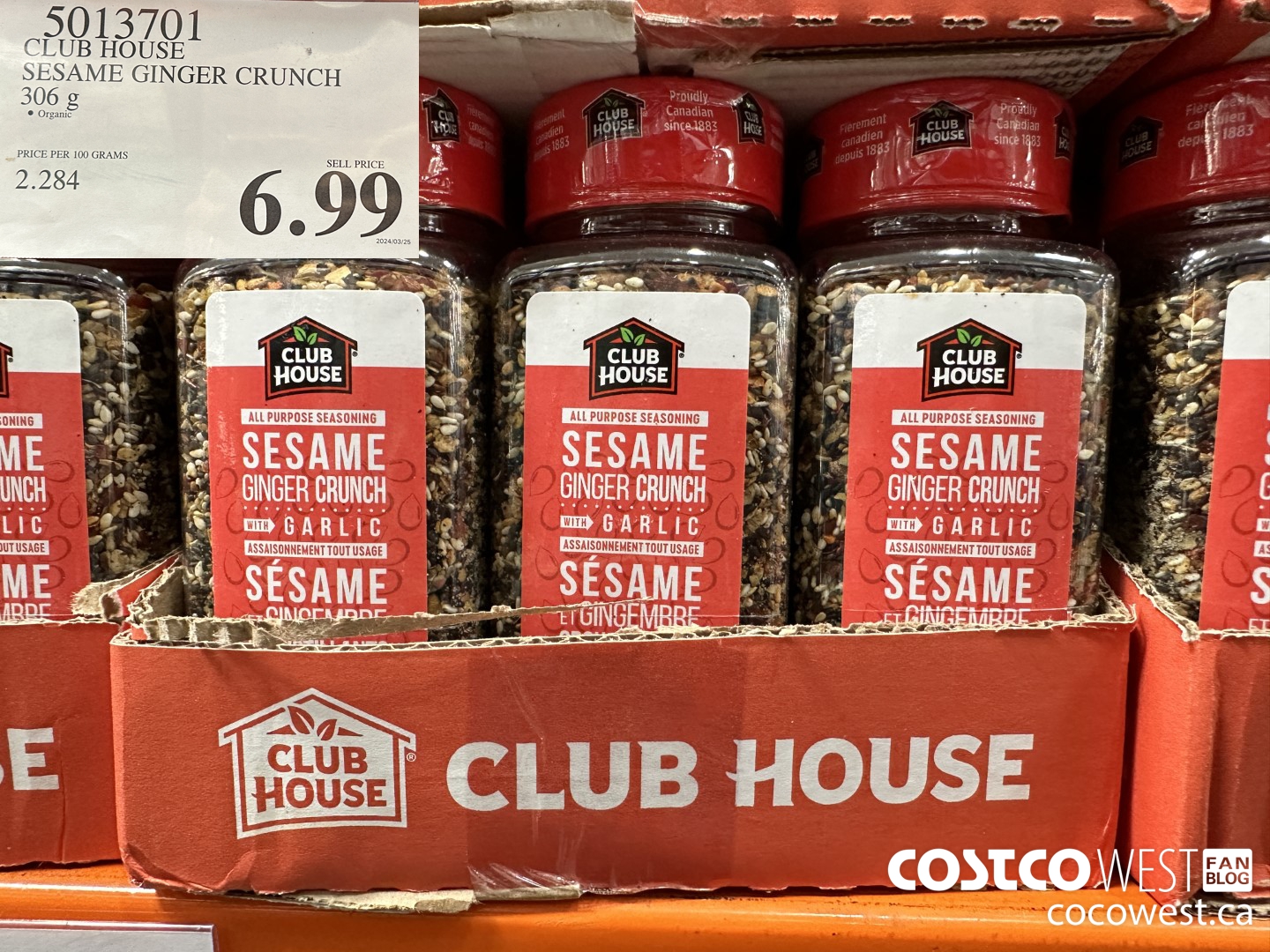 5013701 CLUB HOUSE SESAME GINGER CRUNCH 306 g $6.99