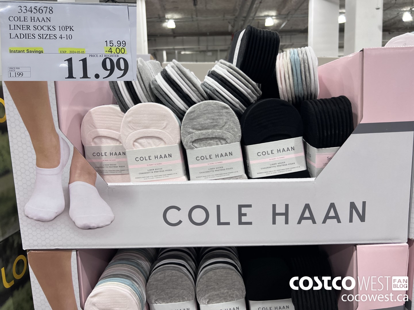 3345678 COLE HAAN NO SHOW SOCK 10PK LADIES SIZES 4-10 ($4.00 INSTANT SAVINGS EXPIRES ON 2024-05-05) $11.99