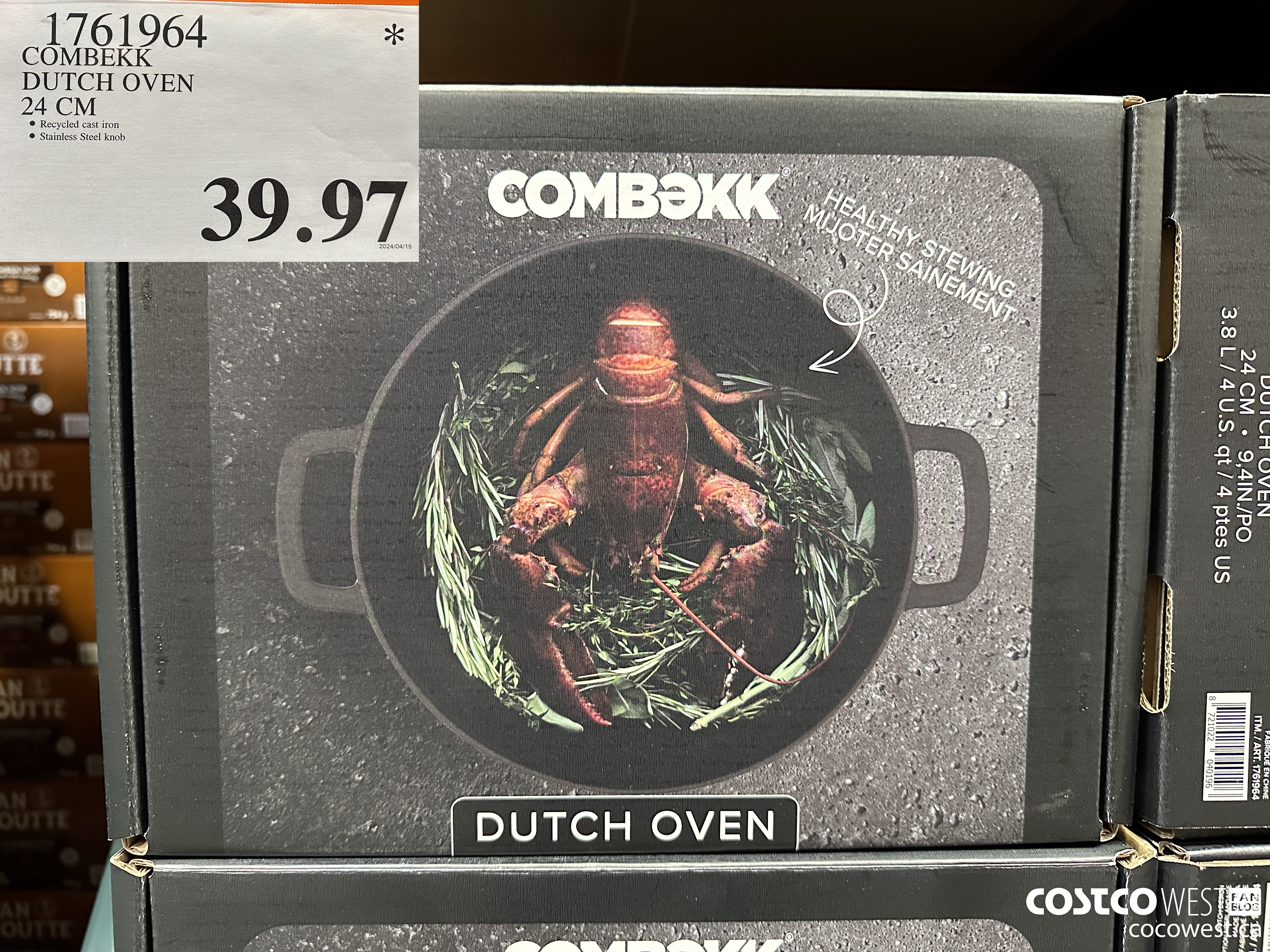 1761964 COMBEKK DUTCH OVEN 24 CM $39.97