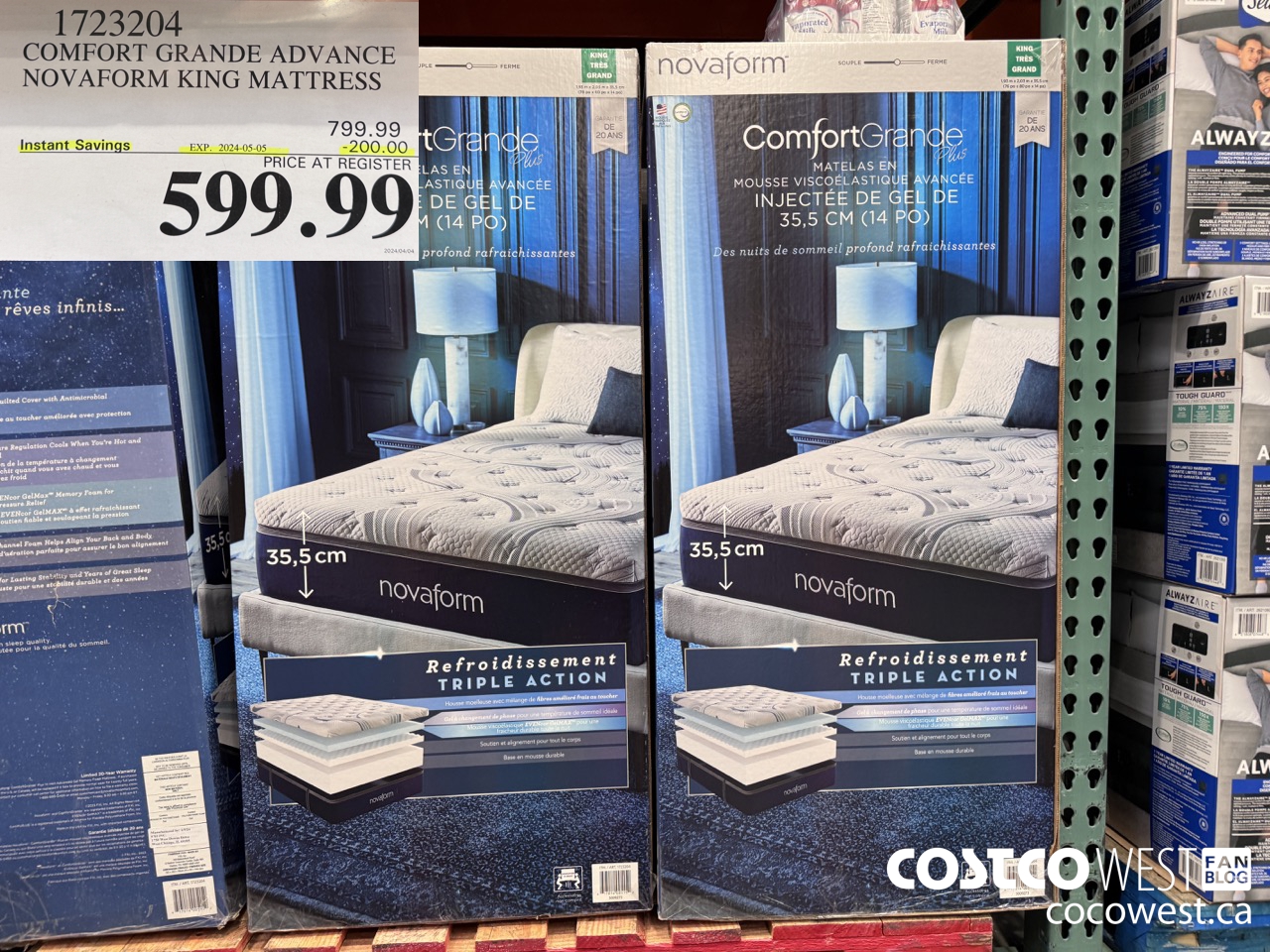 1723204 COMFORT GRANDE ADVANCE NOVAFORM KING MATTRESS ($200.00 INSTANT SAVINGS EXPIRES ON 2024-05-05) $599.99