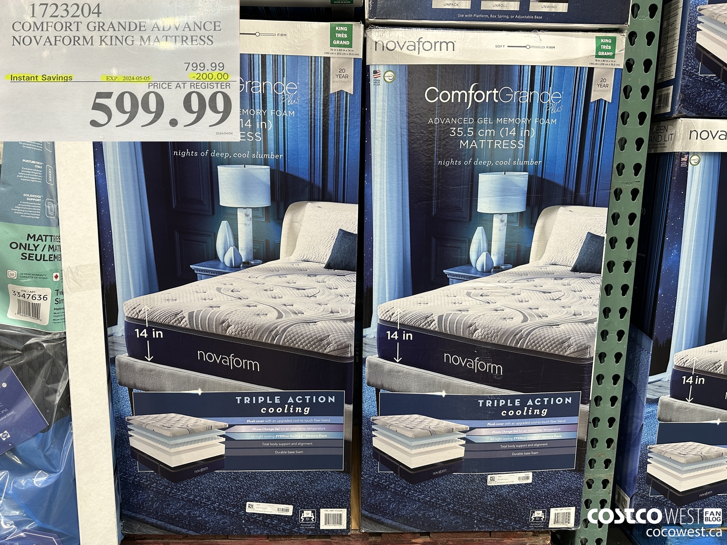 1723204 COMFORT GRANDE ADVANCE NOVAFORM KING MATTRESS ($200.00 INSTANT SAVINGS EXPIRES ON 2024-05-05) $599.99