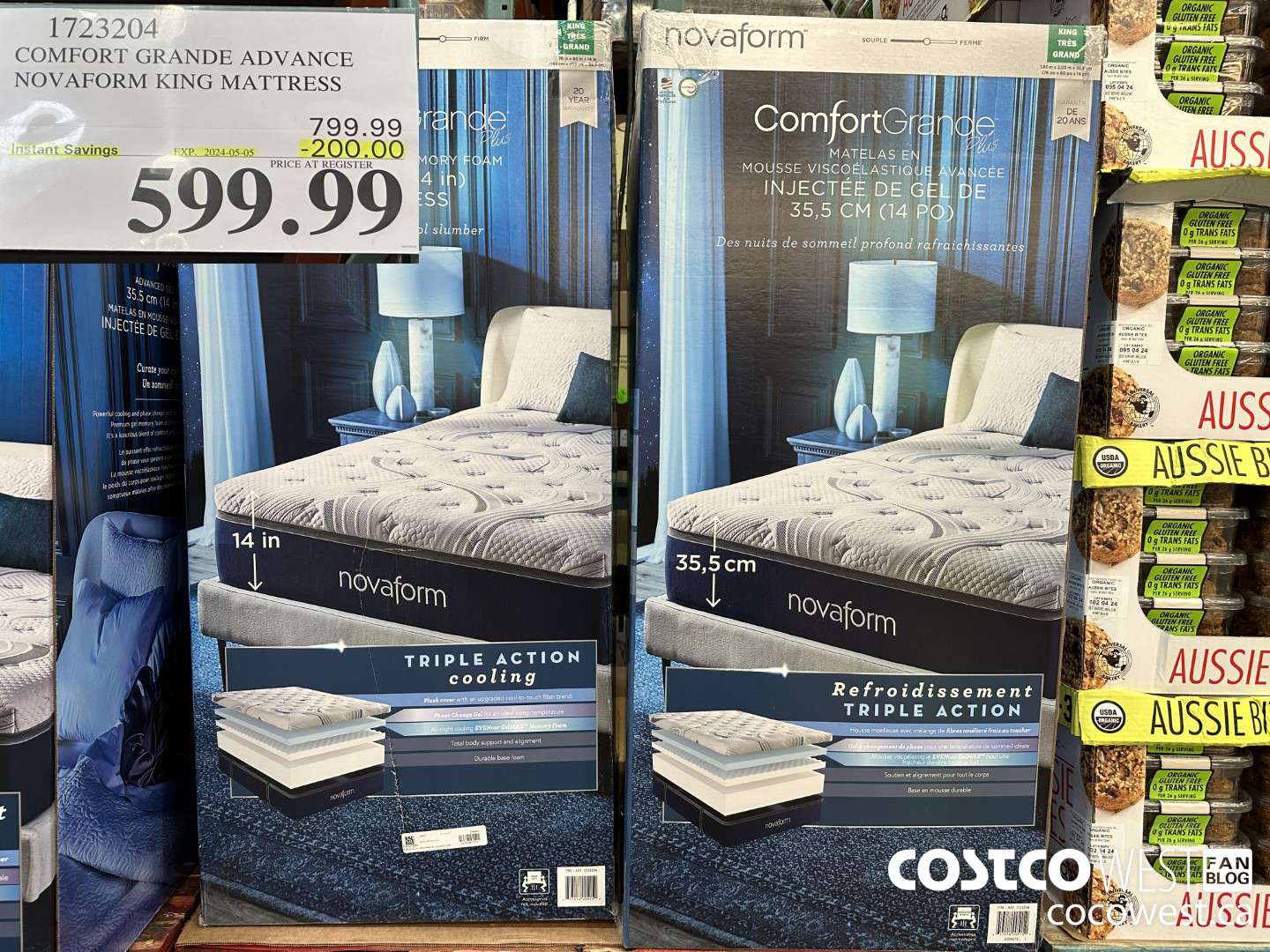1723204 COMFORT GRANDE ADVANCE NOVAFORM KING MATTRESS ($200.00 INSTANT SAVINGS EXPIRES ON 2024-05-05) $599.99