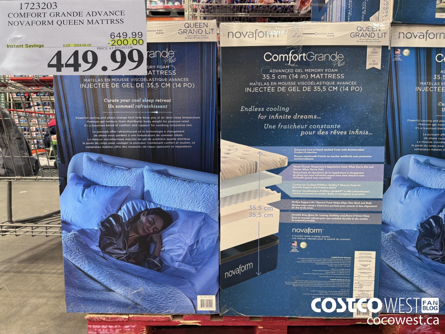 1723203 COMFORT GRANDE ADVANCE NOVAFORM QUEEN MATTRSS ($200.00 INSTANT SAVINGS EXPIRES ON 2024-05-05) $449.99