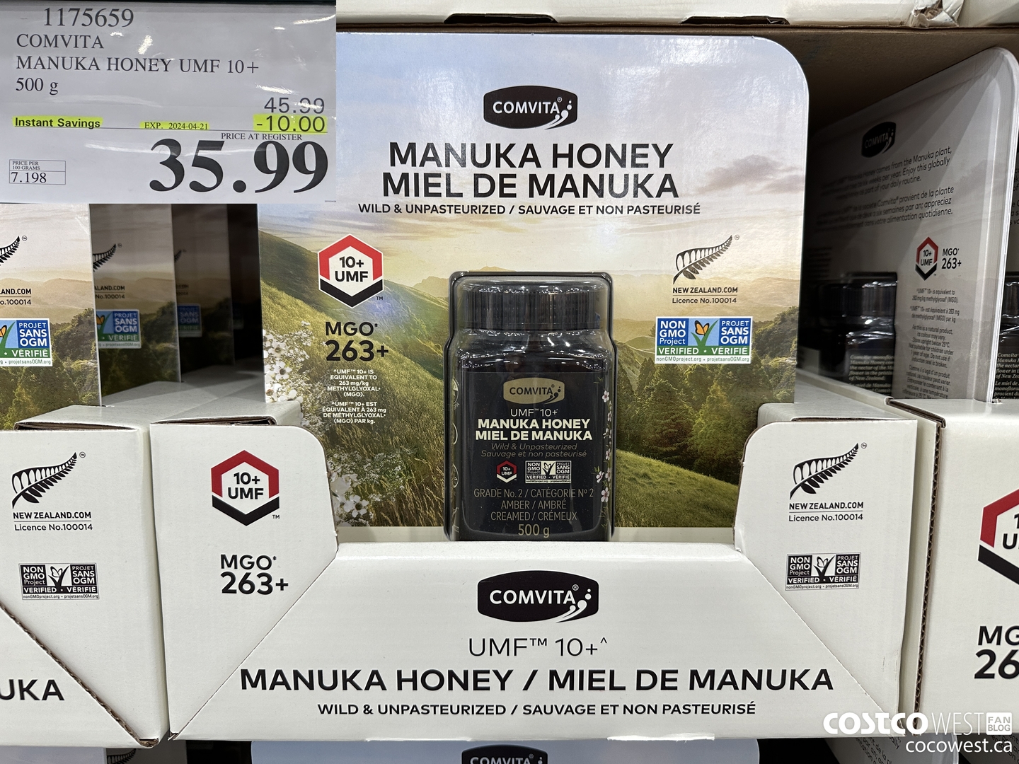 1175659 COMVITA MANUKA HONEY UMF 10+ 500 G ($10.00 INSTANT SAVINGS EXPIRES ON 2024-04-21) $35.99