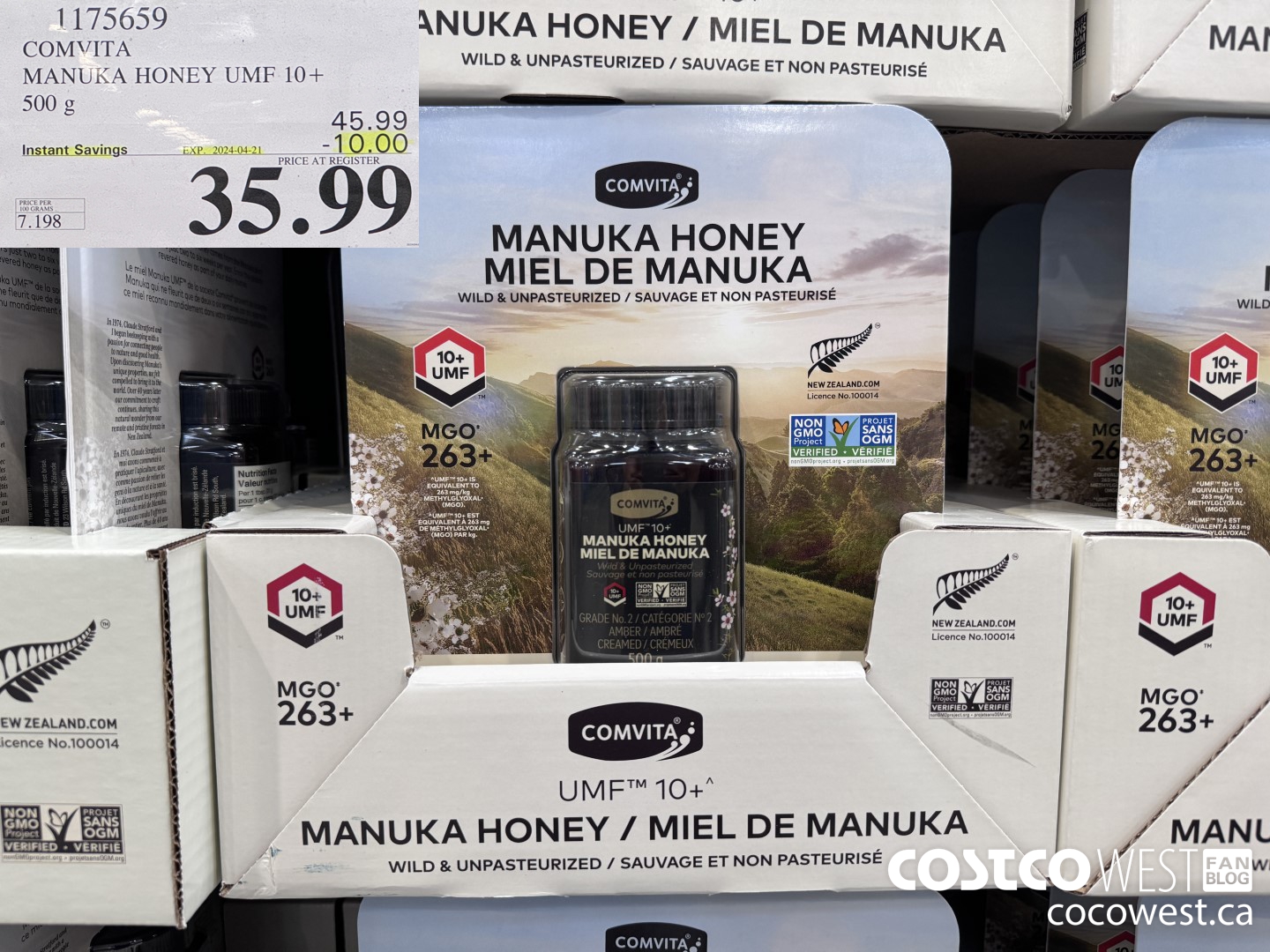1175659 COMVITA MANUKA HONEY UMF 10+ 500 G ($10.00 INSTANT SAVINGS EXPIRES ON 2024-04-21) $35.99