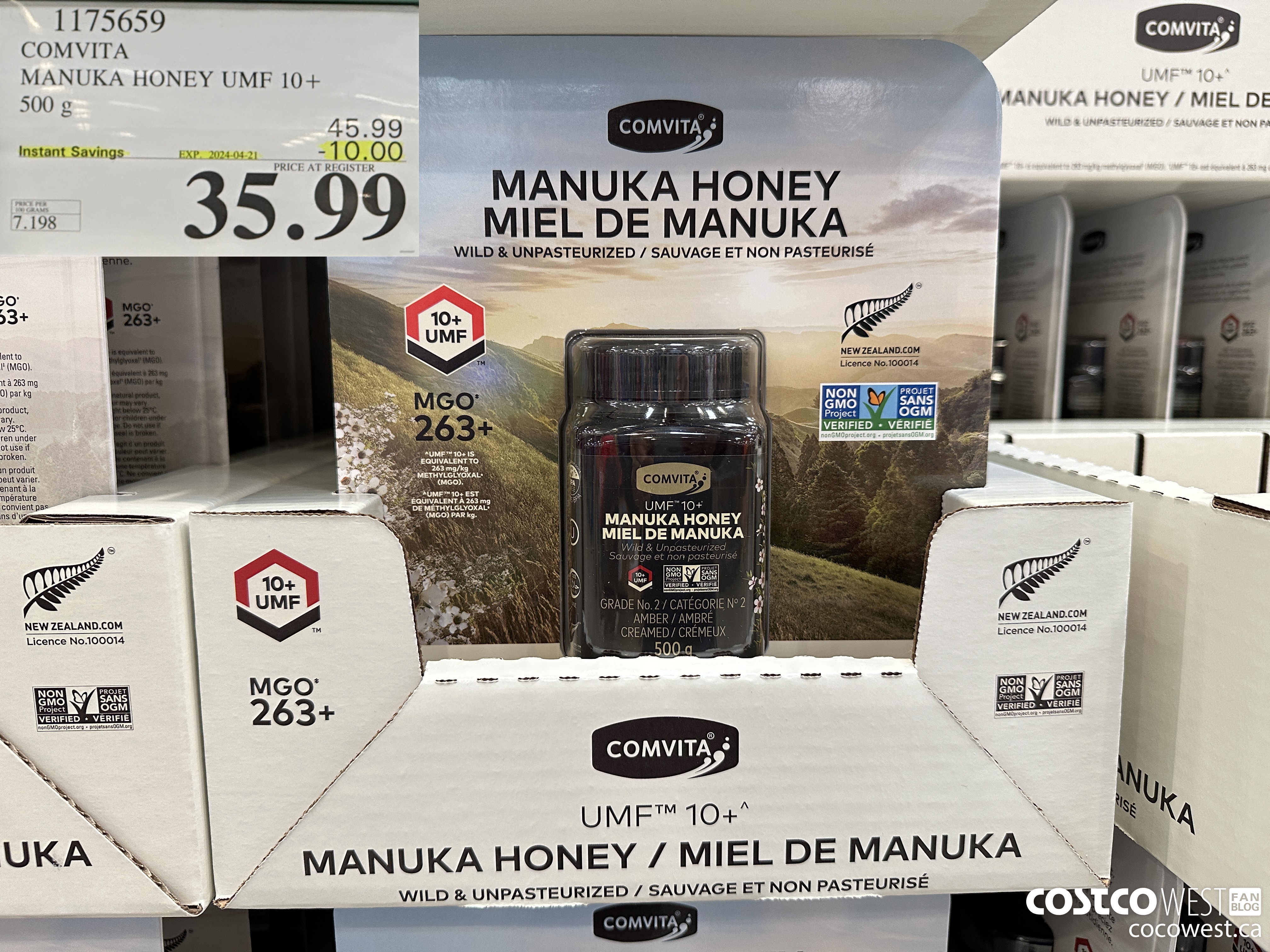 1175659 COMVITA MANUKA HONEY UMF 10+ 500 G ($10.00 INSTANT SAVINGS EXPIRES ON 2024-04-21) $35.99