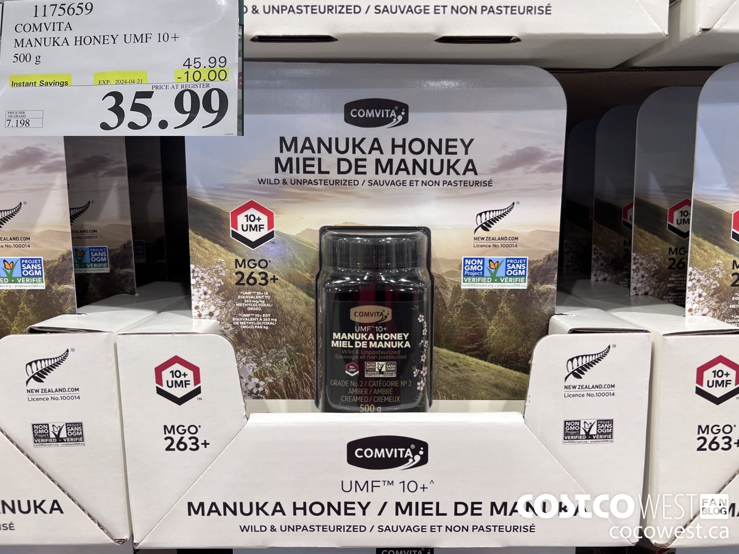 1175659 COMVITA MANUKA HONEY UMF 10+ 500 G ($10.00 INSTANT SAVINGS EXPIRES ON 2024-04-21) $35.99