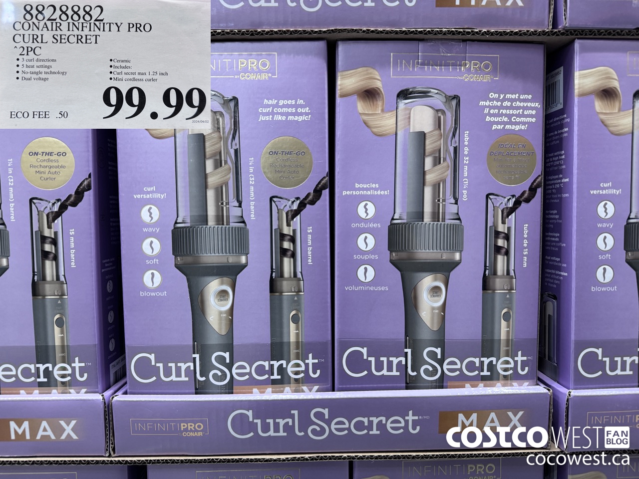 8828882 CONAIR INFINITY PRO CURL SECRET 2 PC $99.99