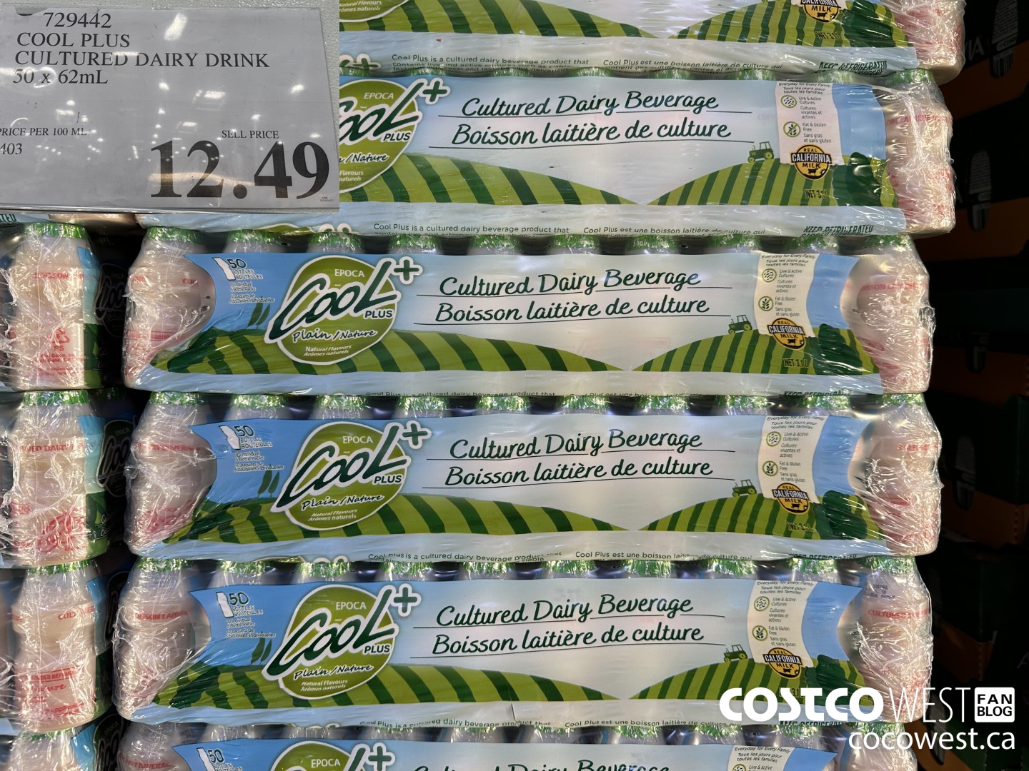 729442 COOL PLUS CULTURED DAIRY DRINK 50 x 62mL $12.49