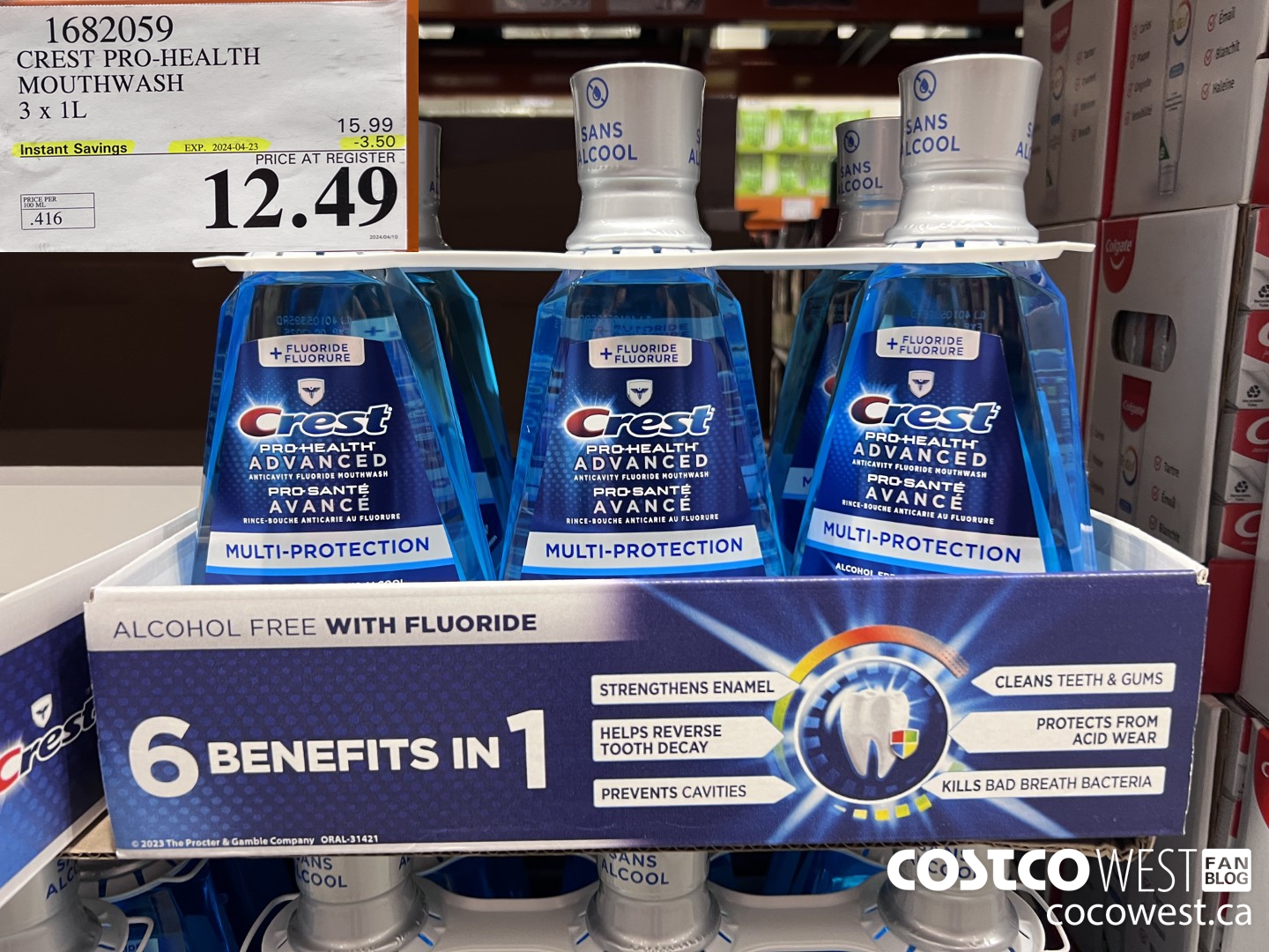 1682059 CREST PRO-HEALTH MOUTHWASH 3 X 1L ($3.50 INSTANT SAVINGS EXPIRES ON 2024-04-23) $12.49
