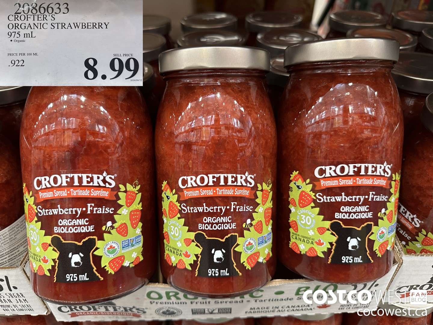 2086633 CROFTER'S ORGANIC STRAWBERRY 975ML $8.99